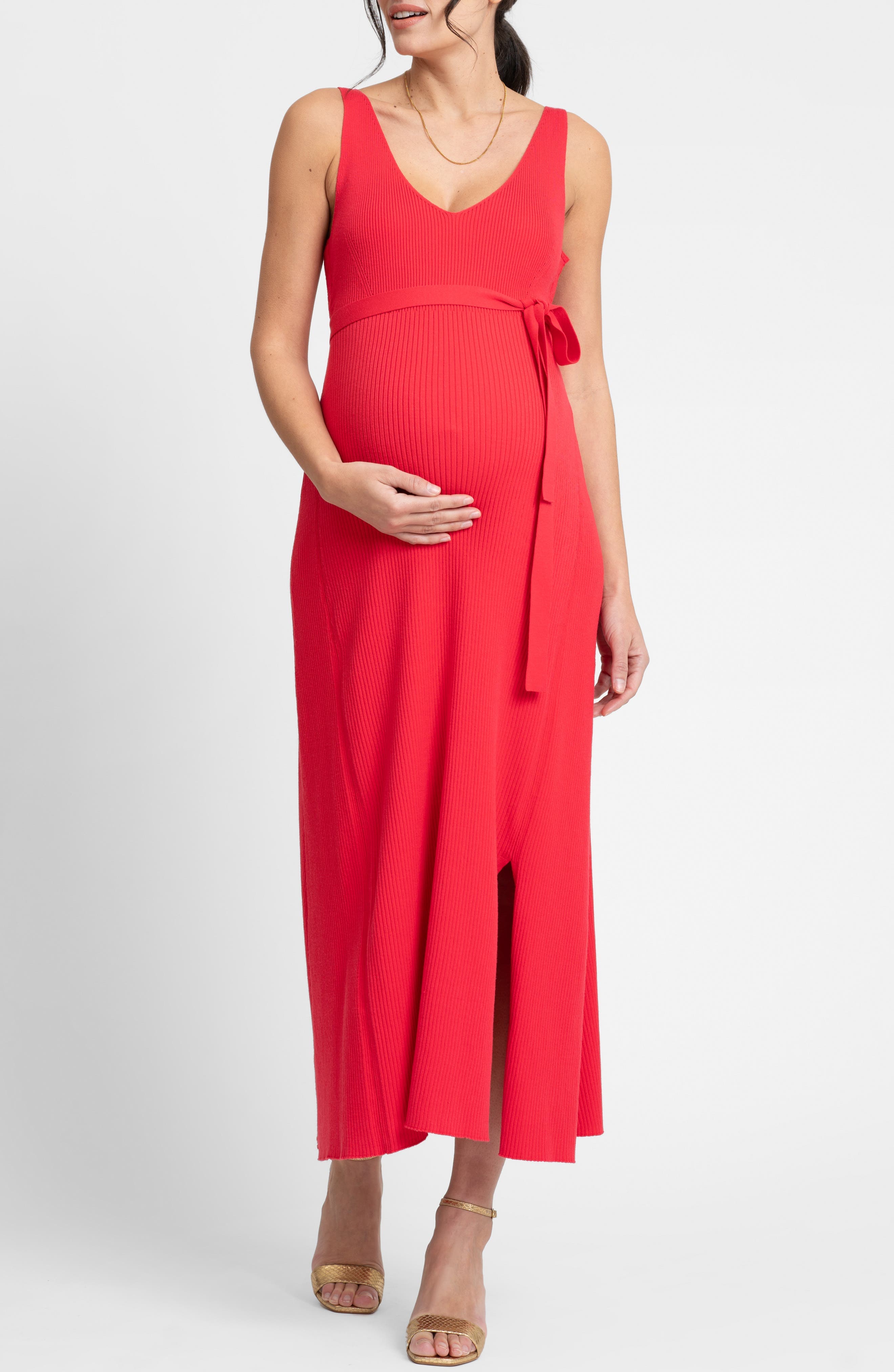 Rib Maternity/Nursing Midi Sweater Dress - image 1