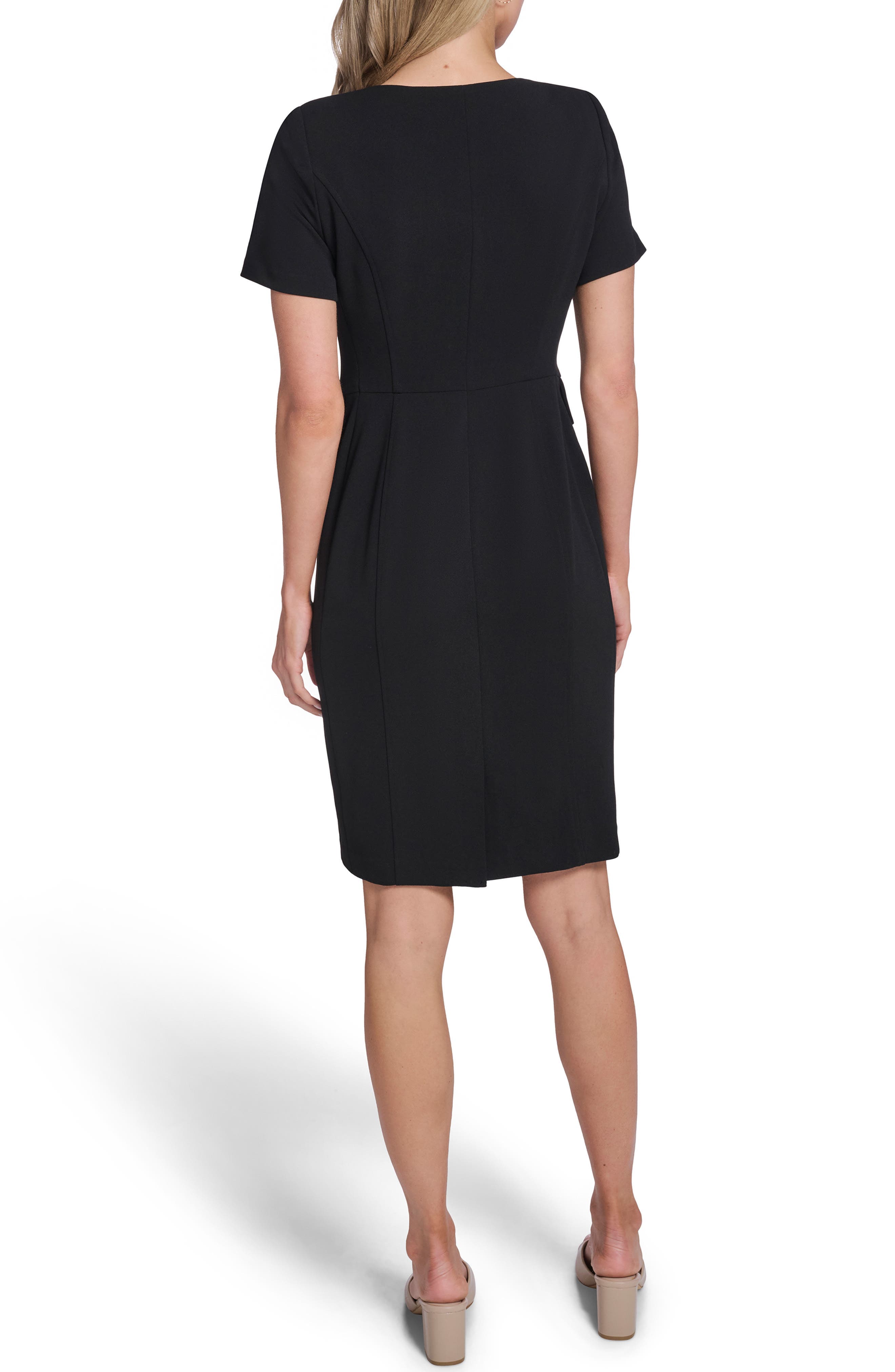 Scoop Neck Zip Front Sheath Dress - image 2
