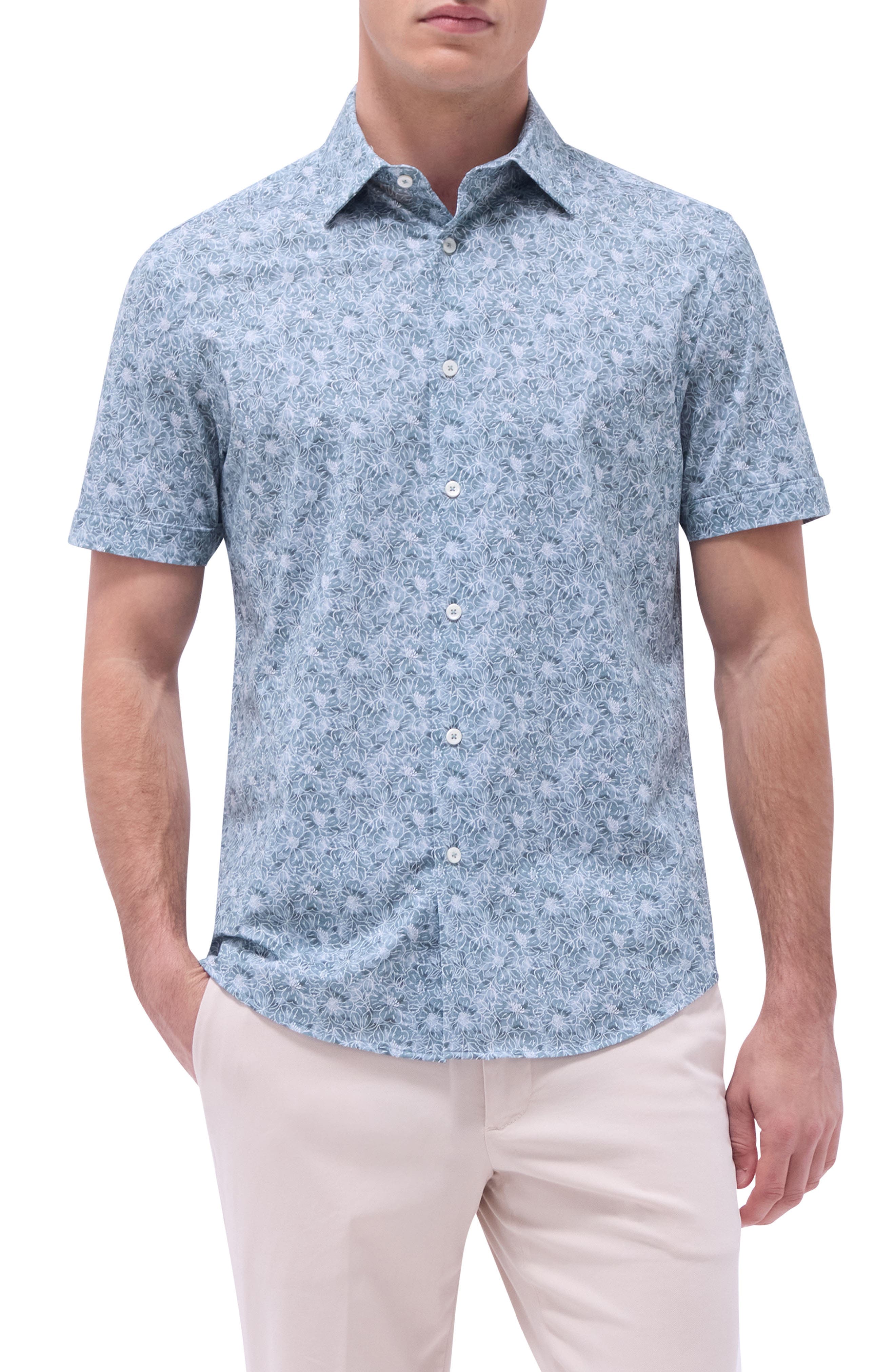 Miles OoohCotton Floral Short Sleeve Button-Up Shirt - image 1