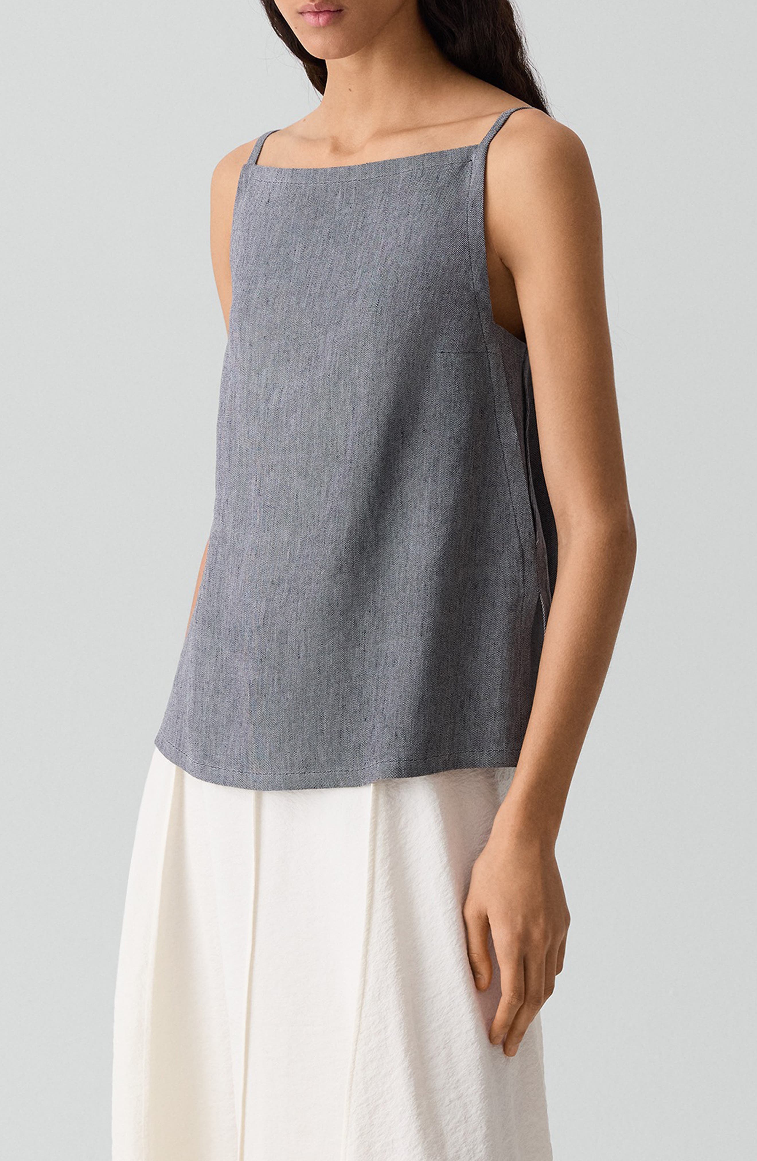 Apron Front Linen Blend Twill Camisole - image 3