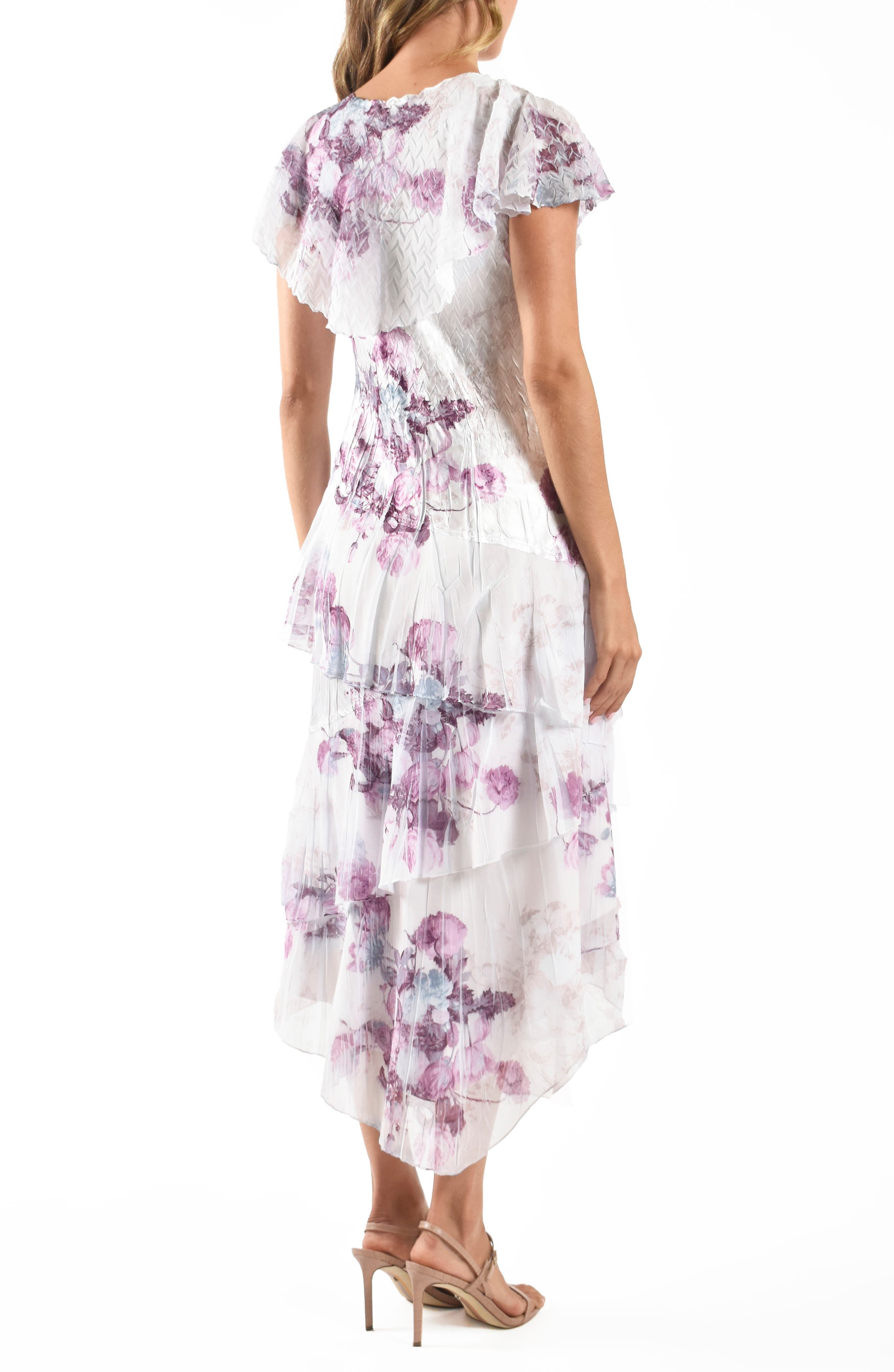 Flutter Sleeve Tiered Cocktail Dress - image 2