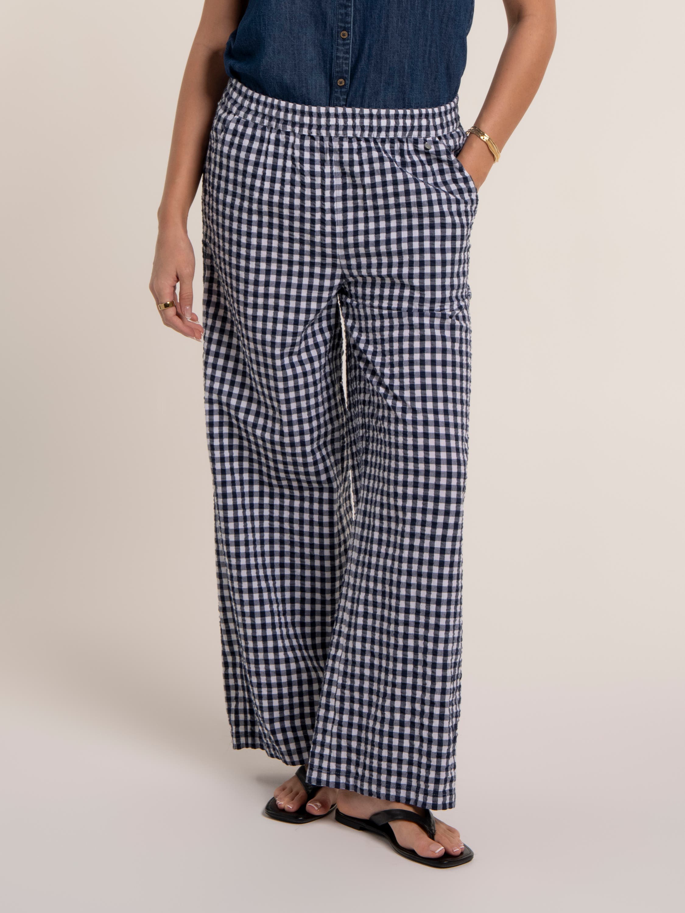 Gingham Wide Leg Aitana Trousers - image 1