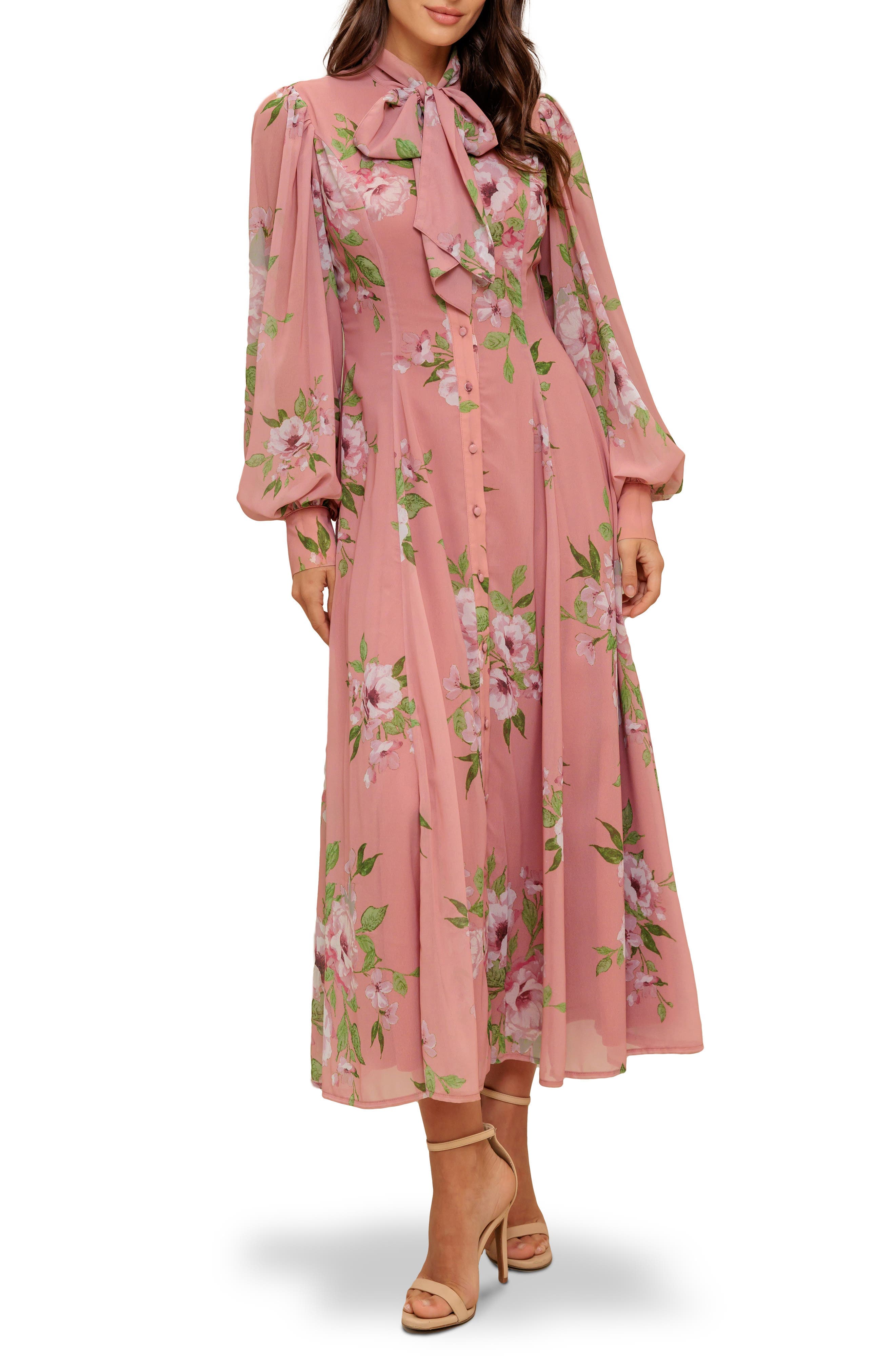 Pussy Bow Midi Dress - image 1