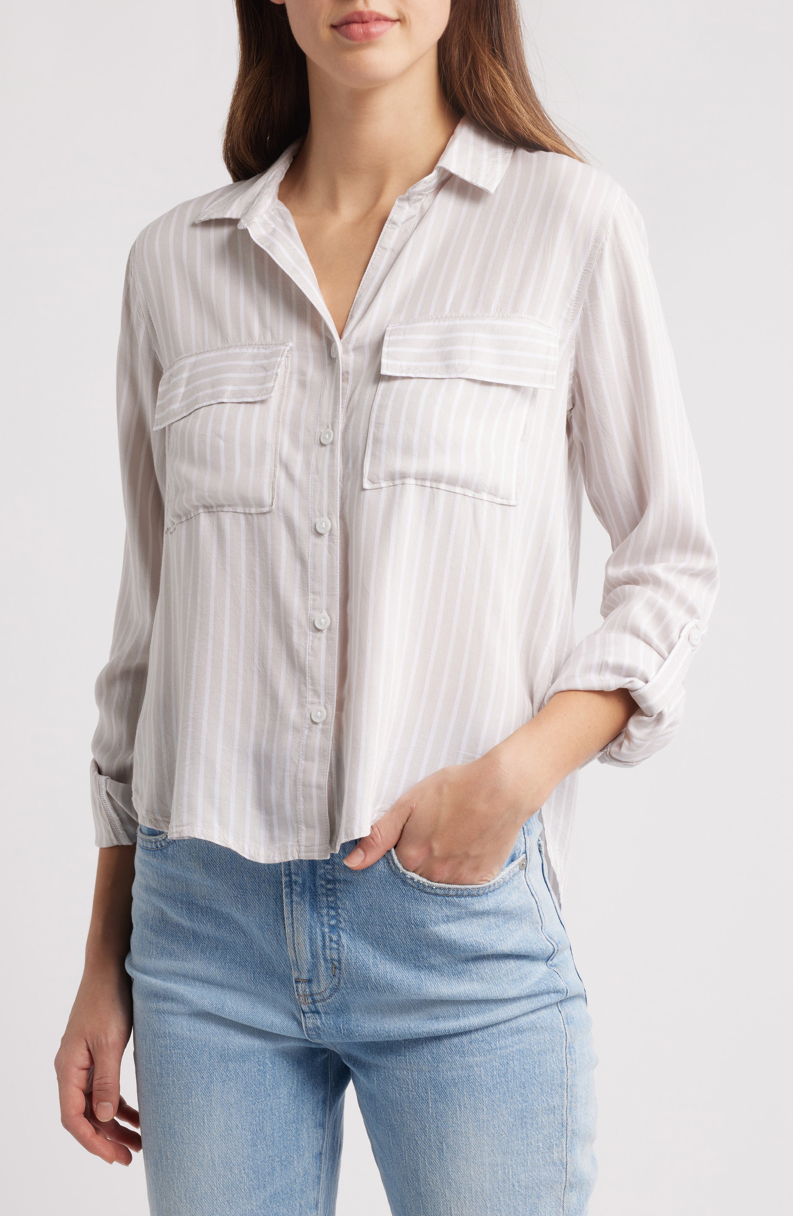 Fallon Crop Button-Up Shirt - image 1