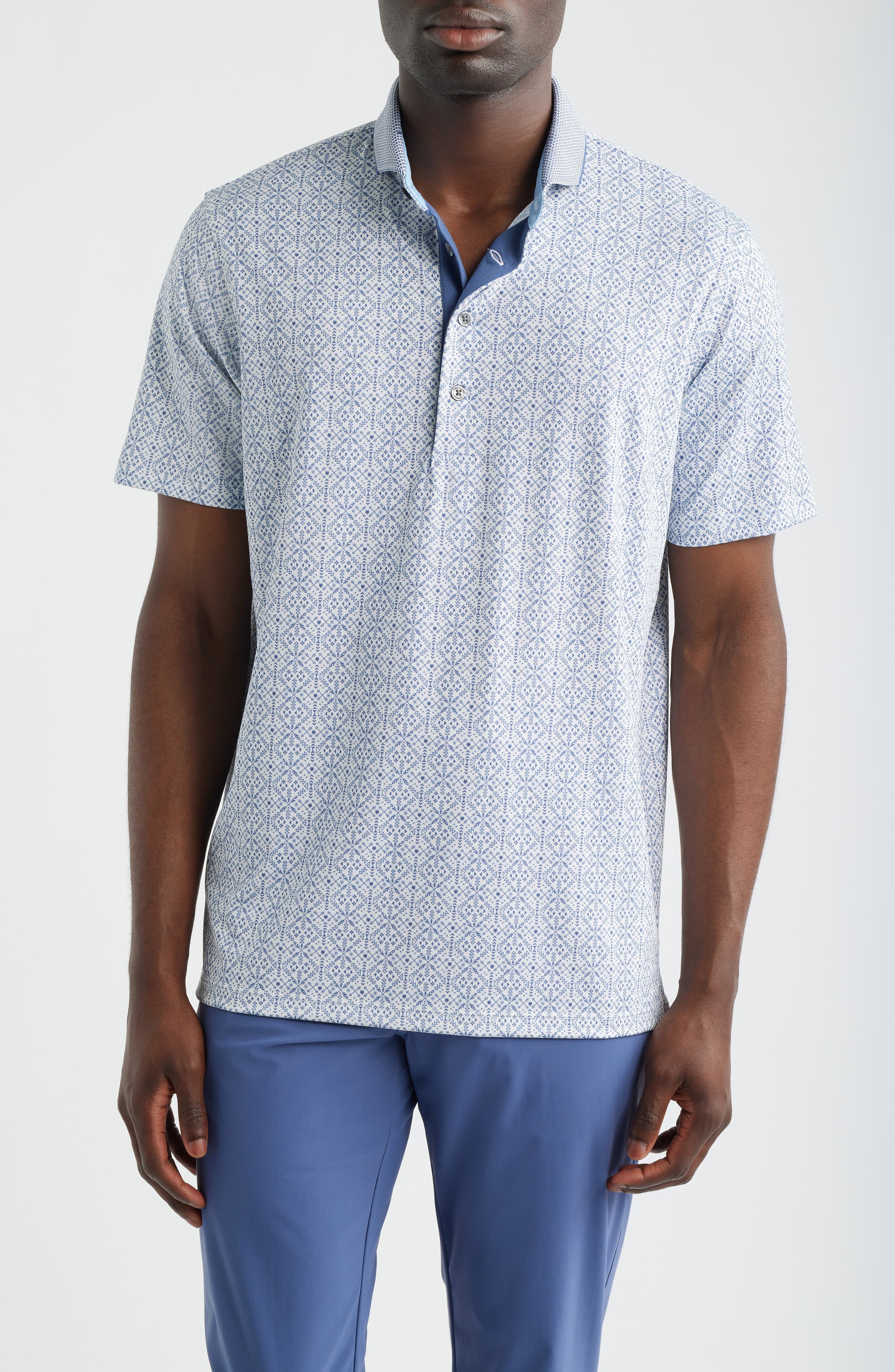 Echo Falls Geo Print Performance Golf Polo - image 1