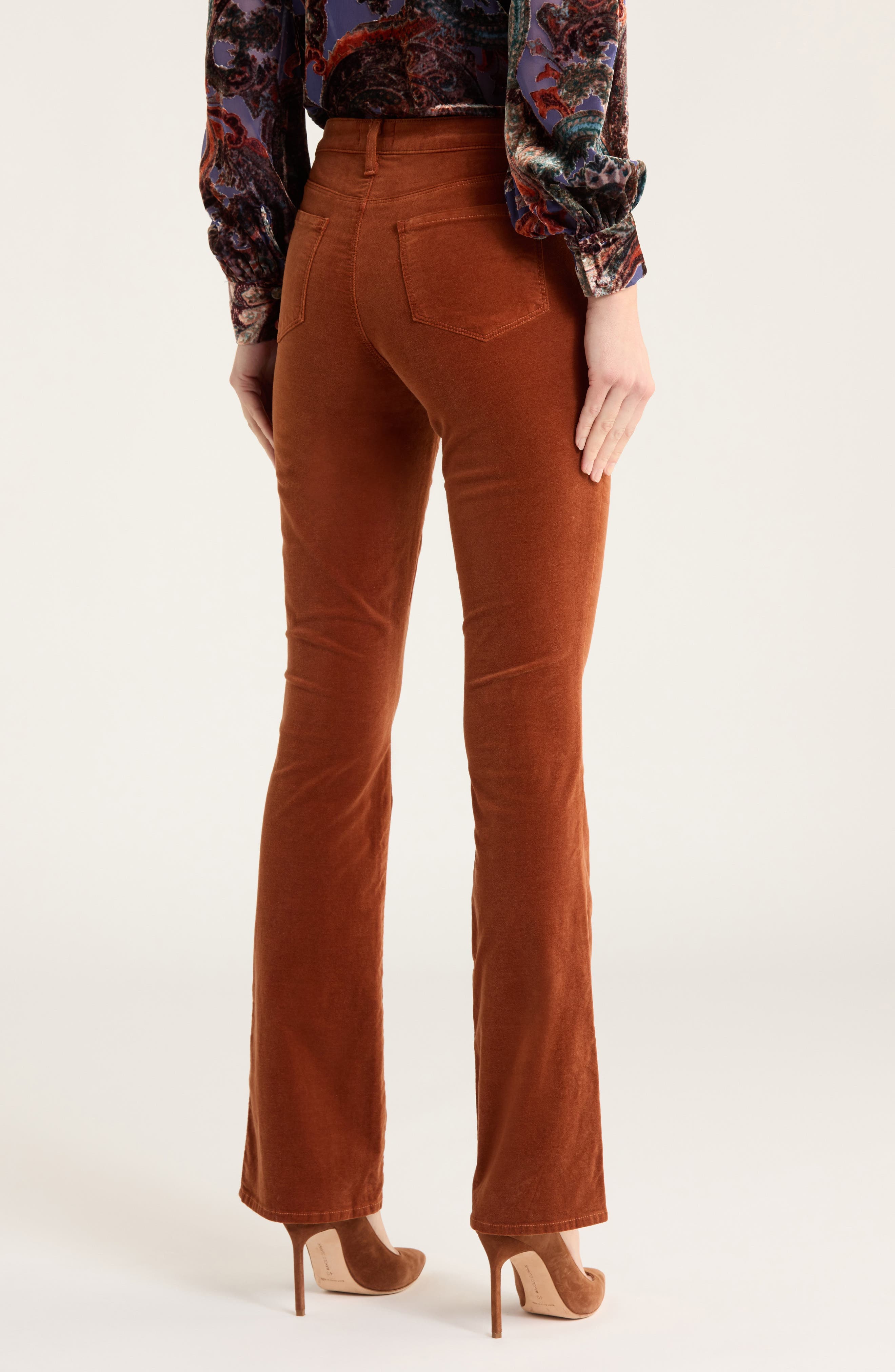 Stevie High Waist Straight Leg Velvet Pants - image 2