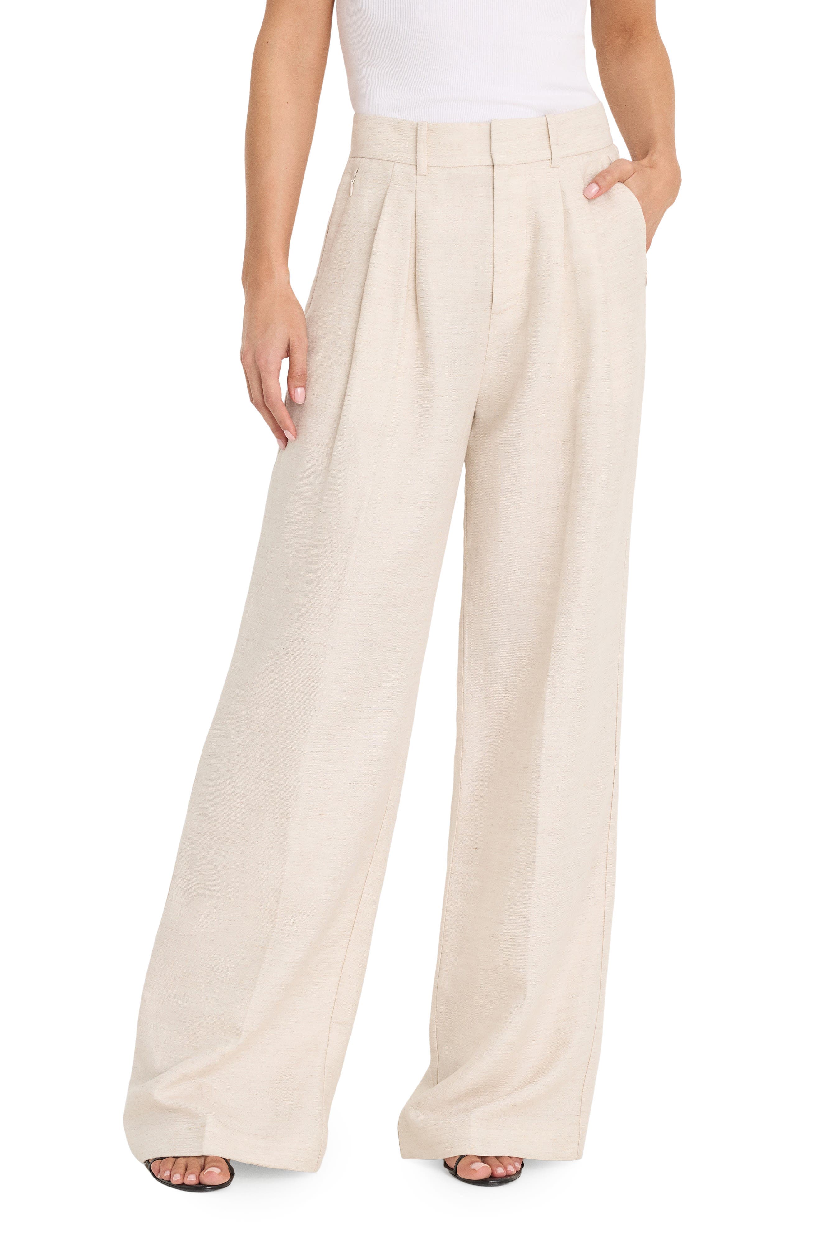 Pleated Tencel & Linen Trousers - image 1