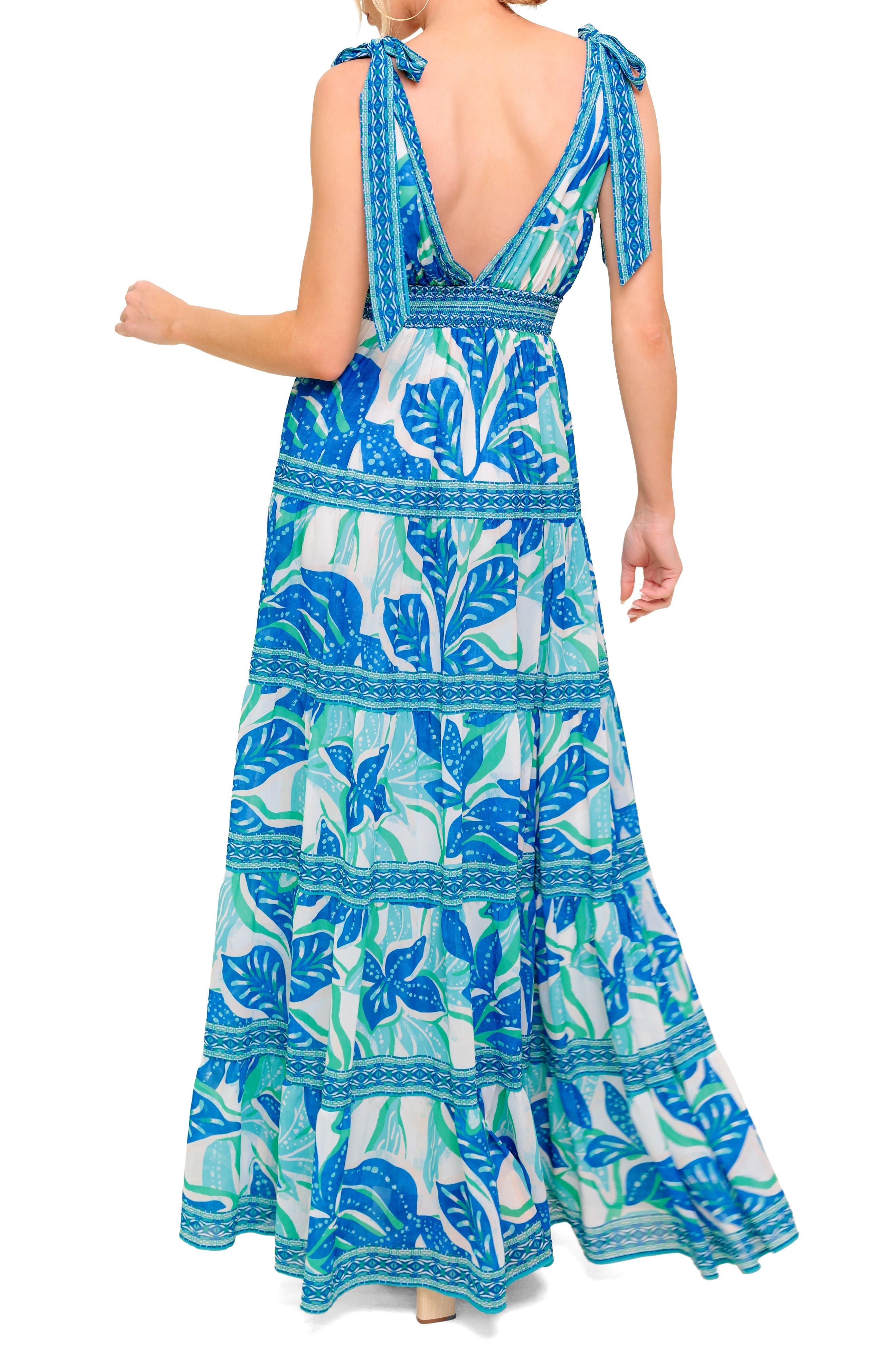 Floral Tie Shoulder Maxi Dress - image 2