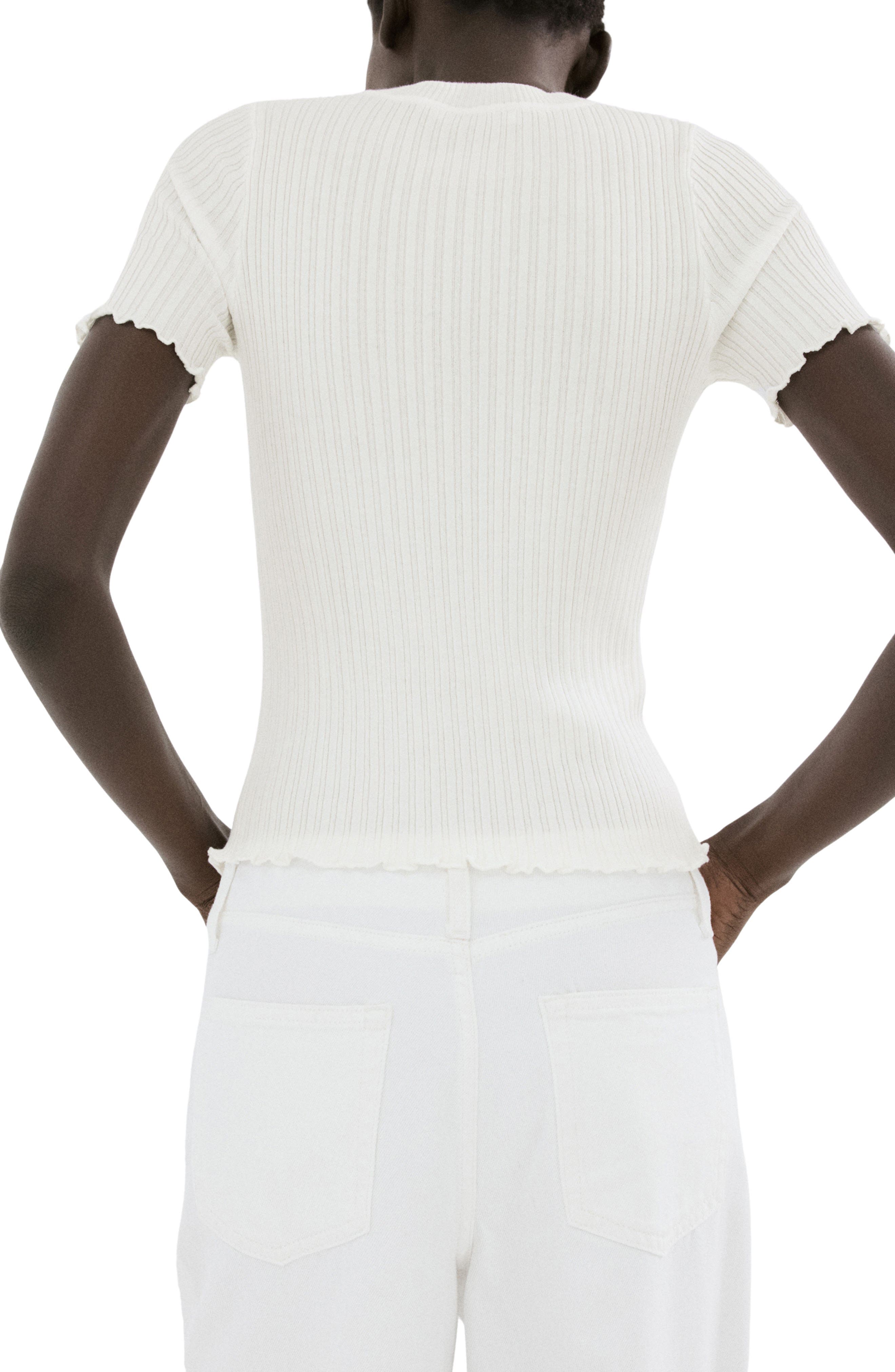 Cotton Blend Rib T-Shirt - image 2