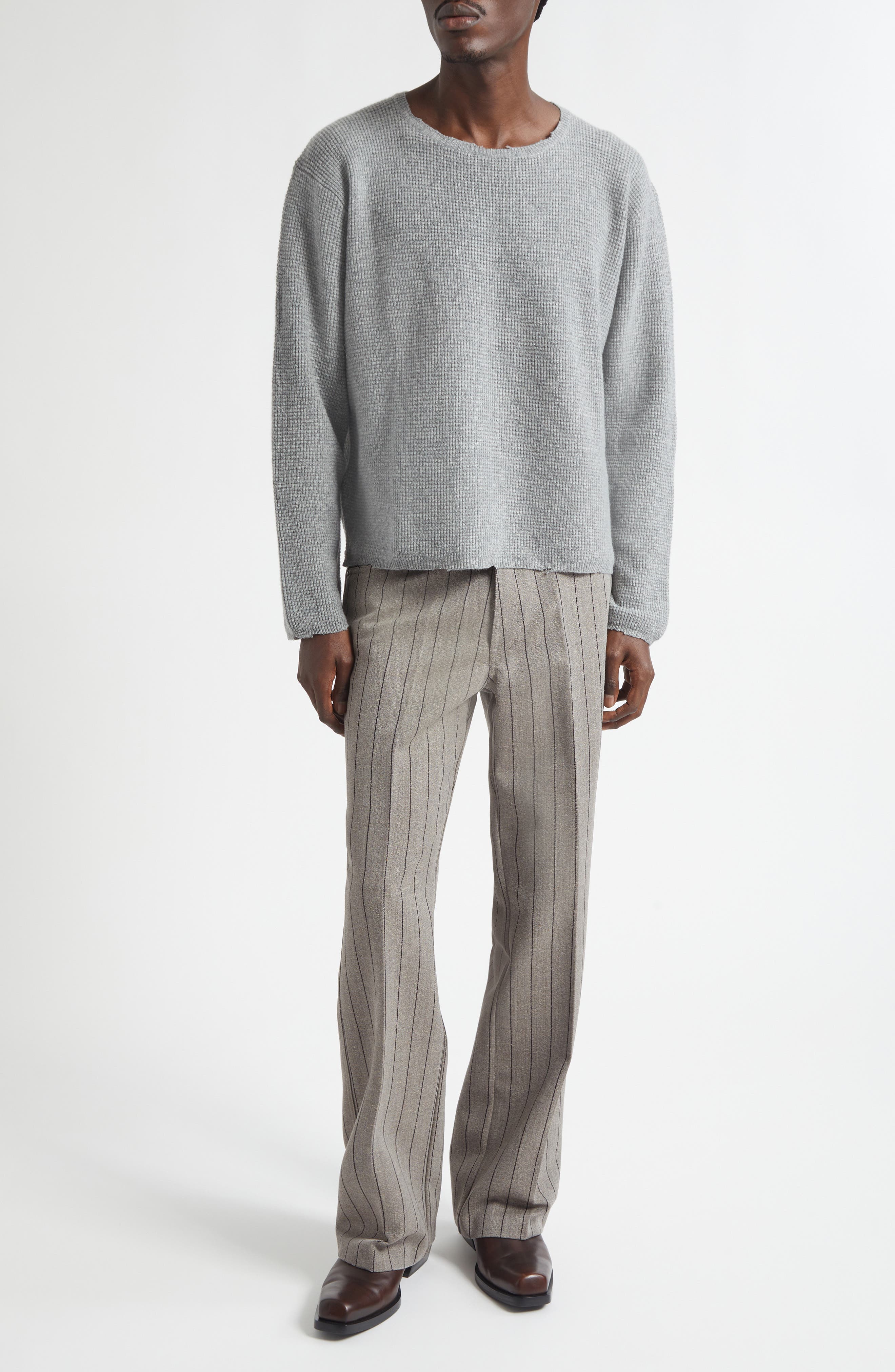 Valluco Pinstripe Wool Pants - image 2