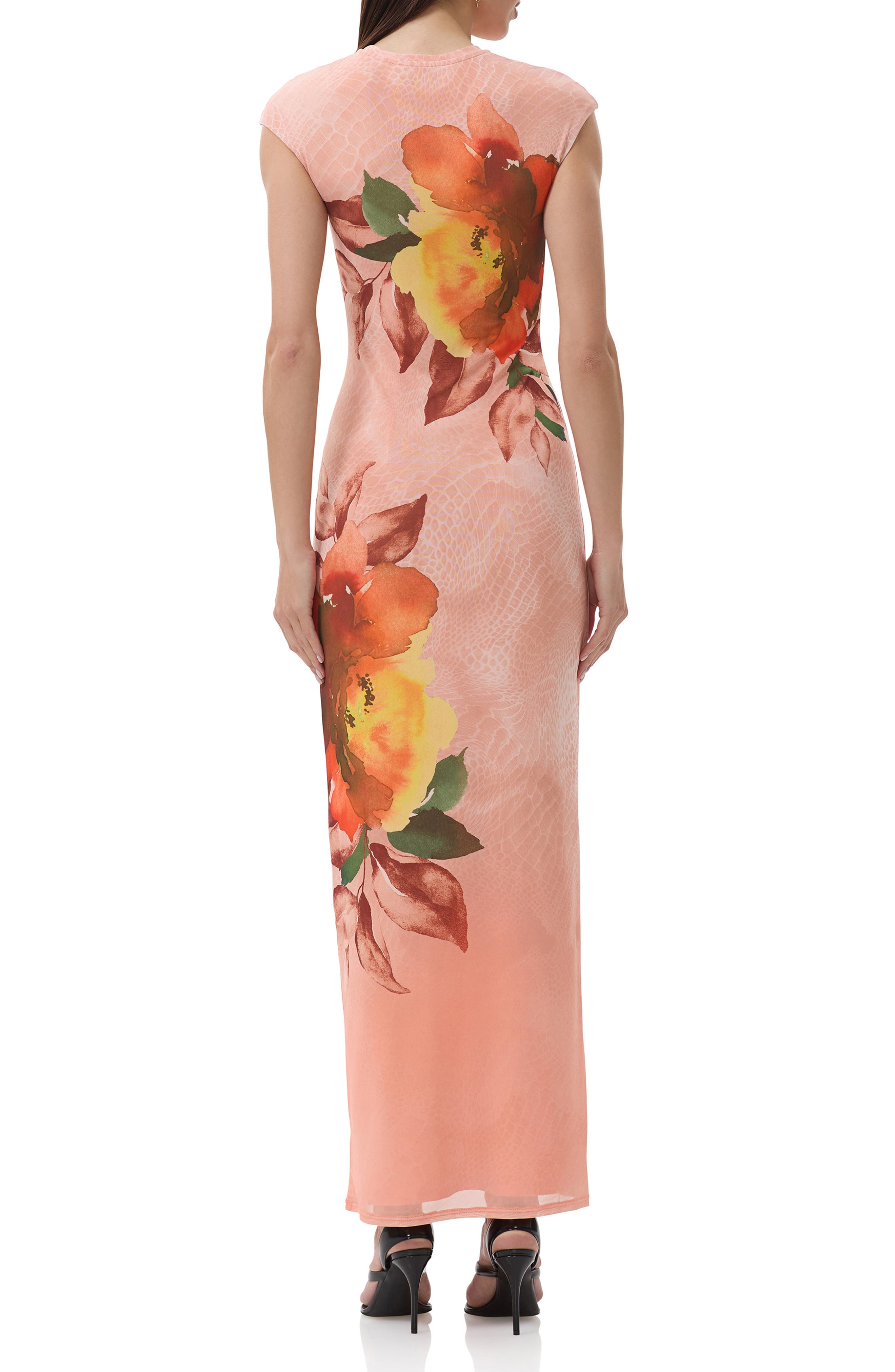 Cody Print Cap Sleeve Mesh Maxi Dress - image 2