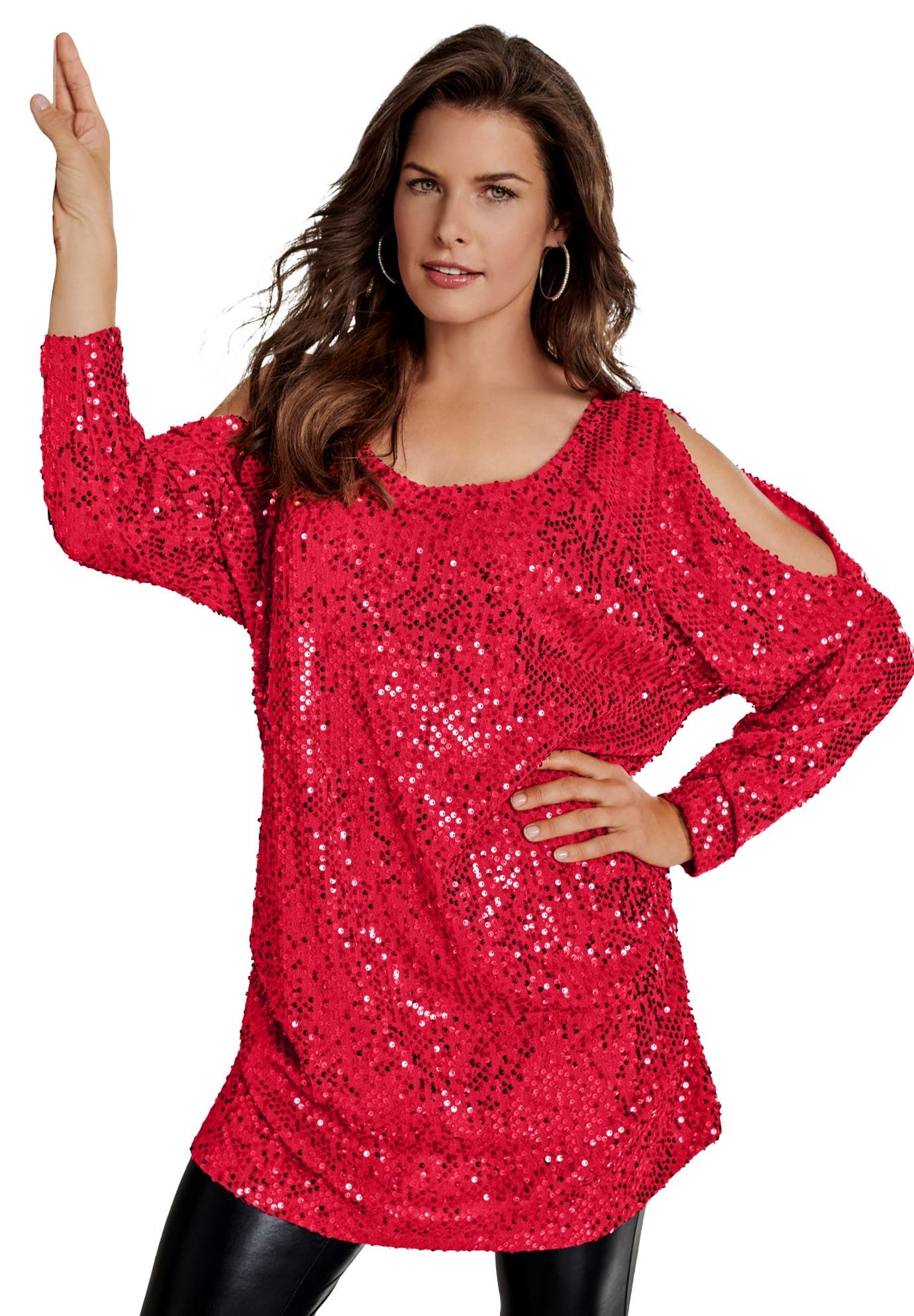 Cold-Shoulder Sequin Tunic - image 5