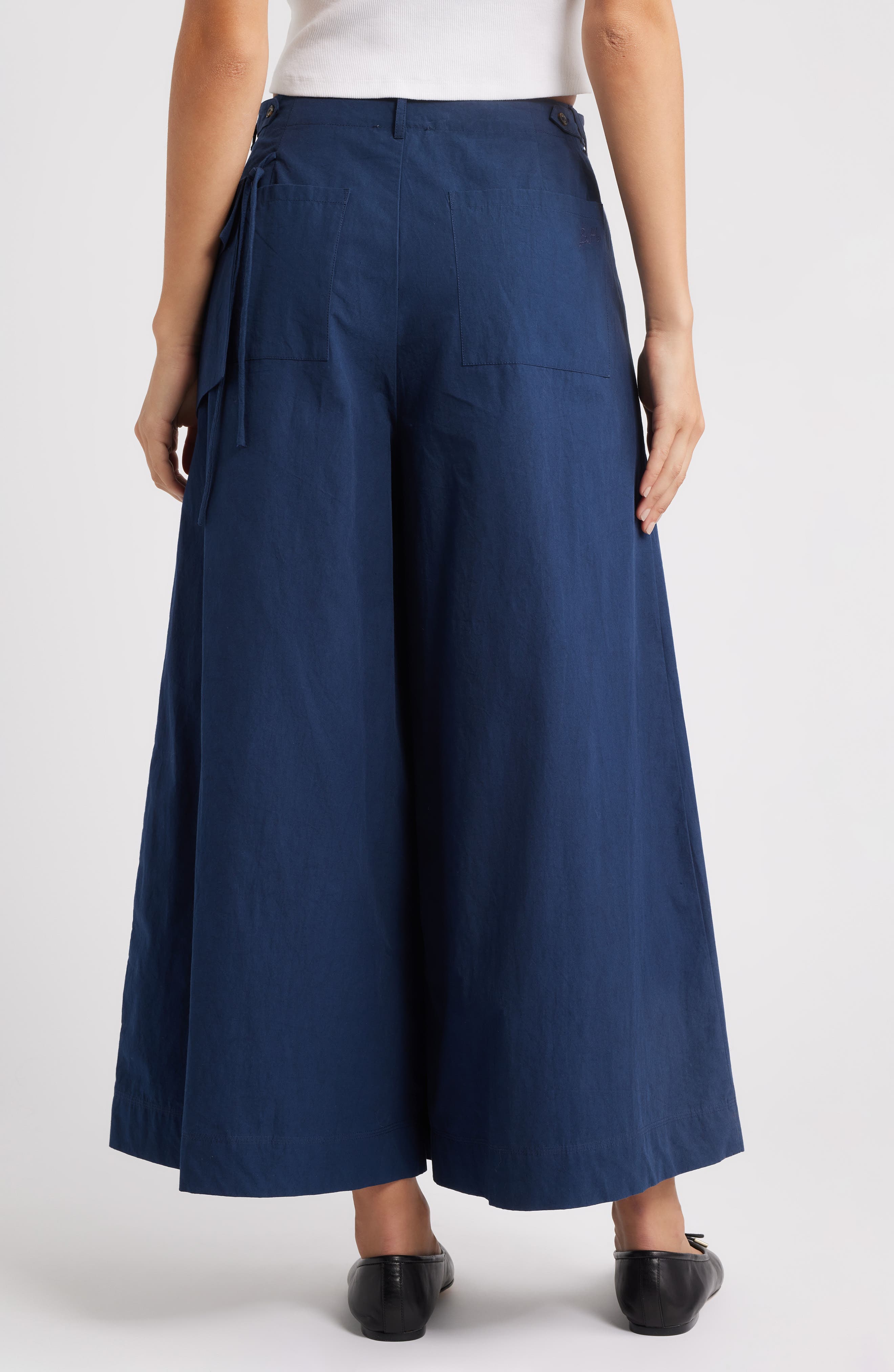 Tatianna Belted Organic Cotton Ankle Wide Leg Pants - image 2