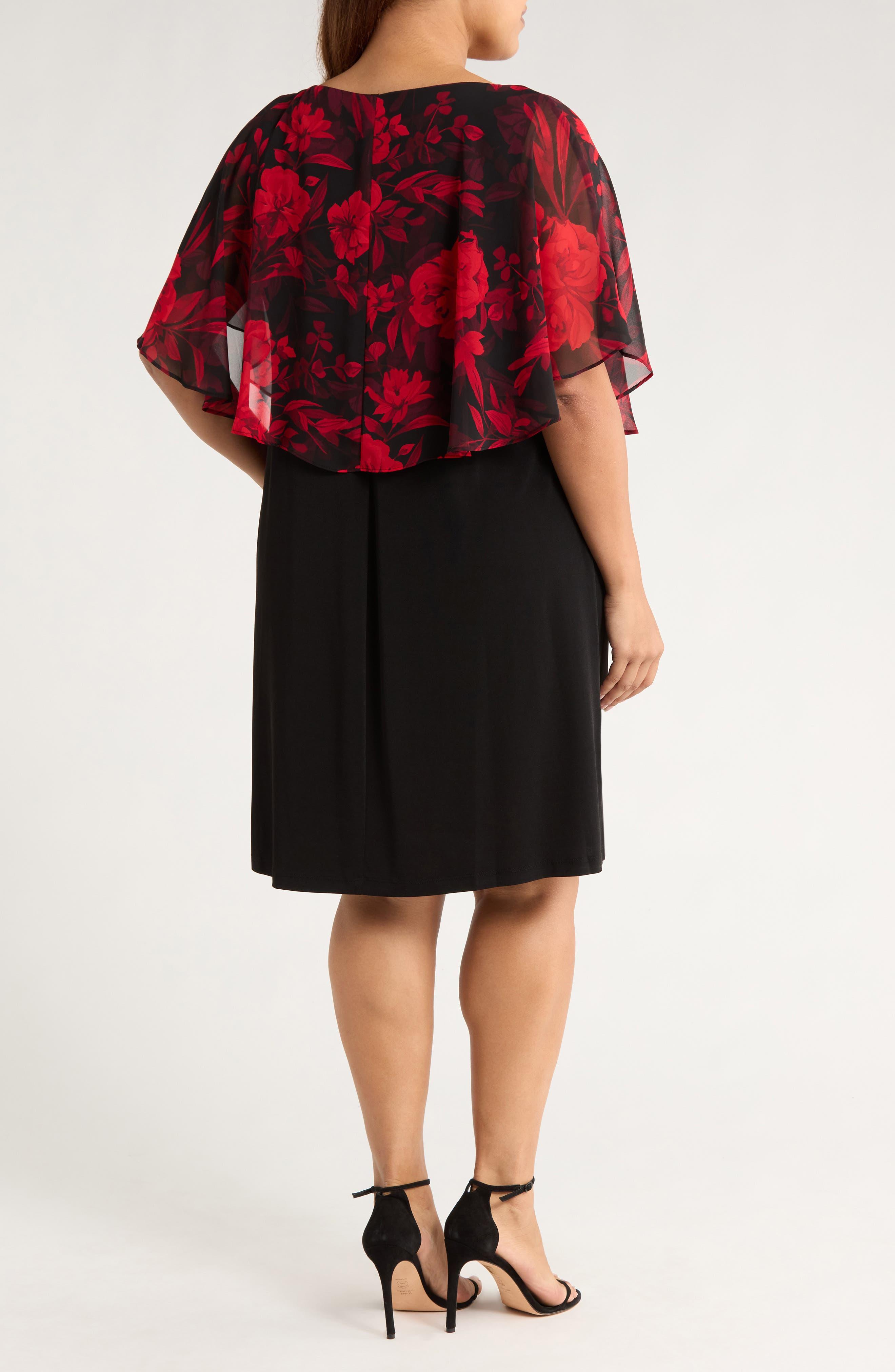 Floral Cape Bodice Dress - image 2