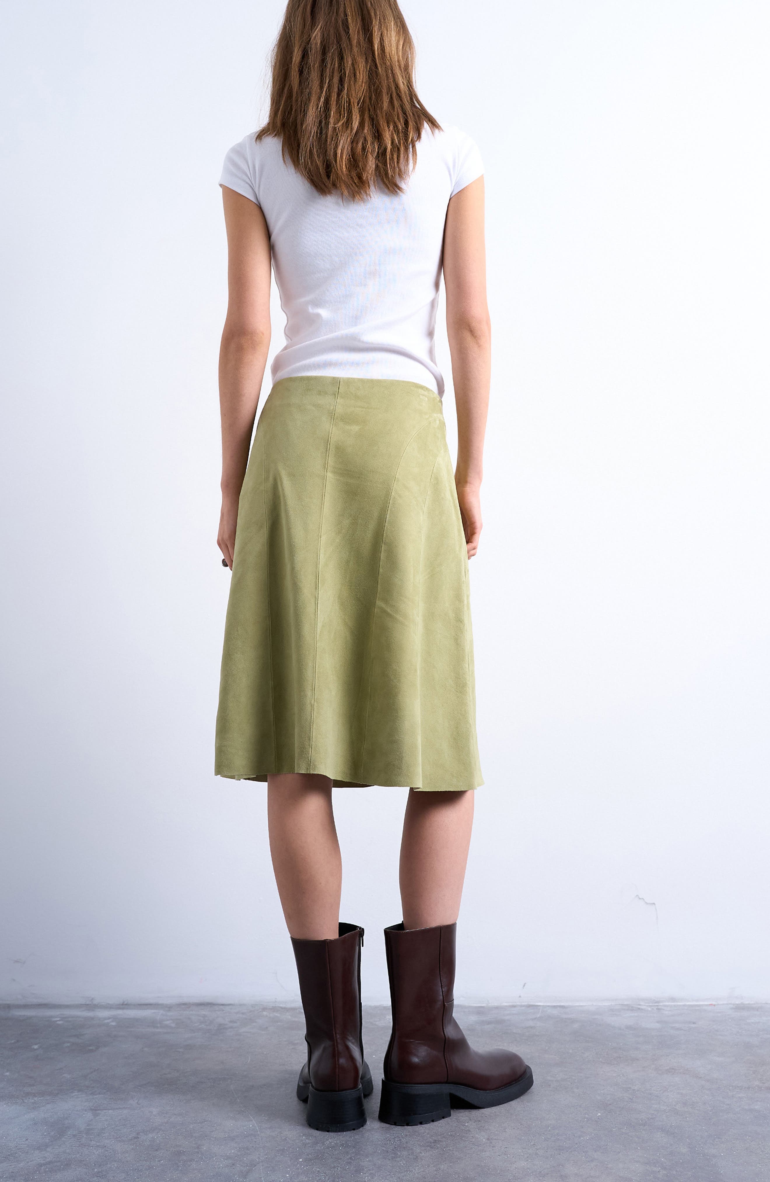Paneled Suede Skirt - image 2