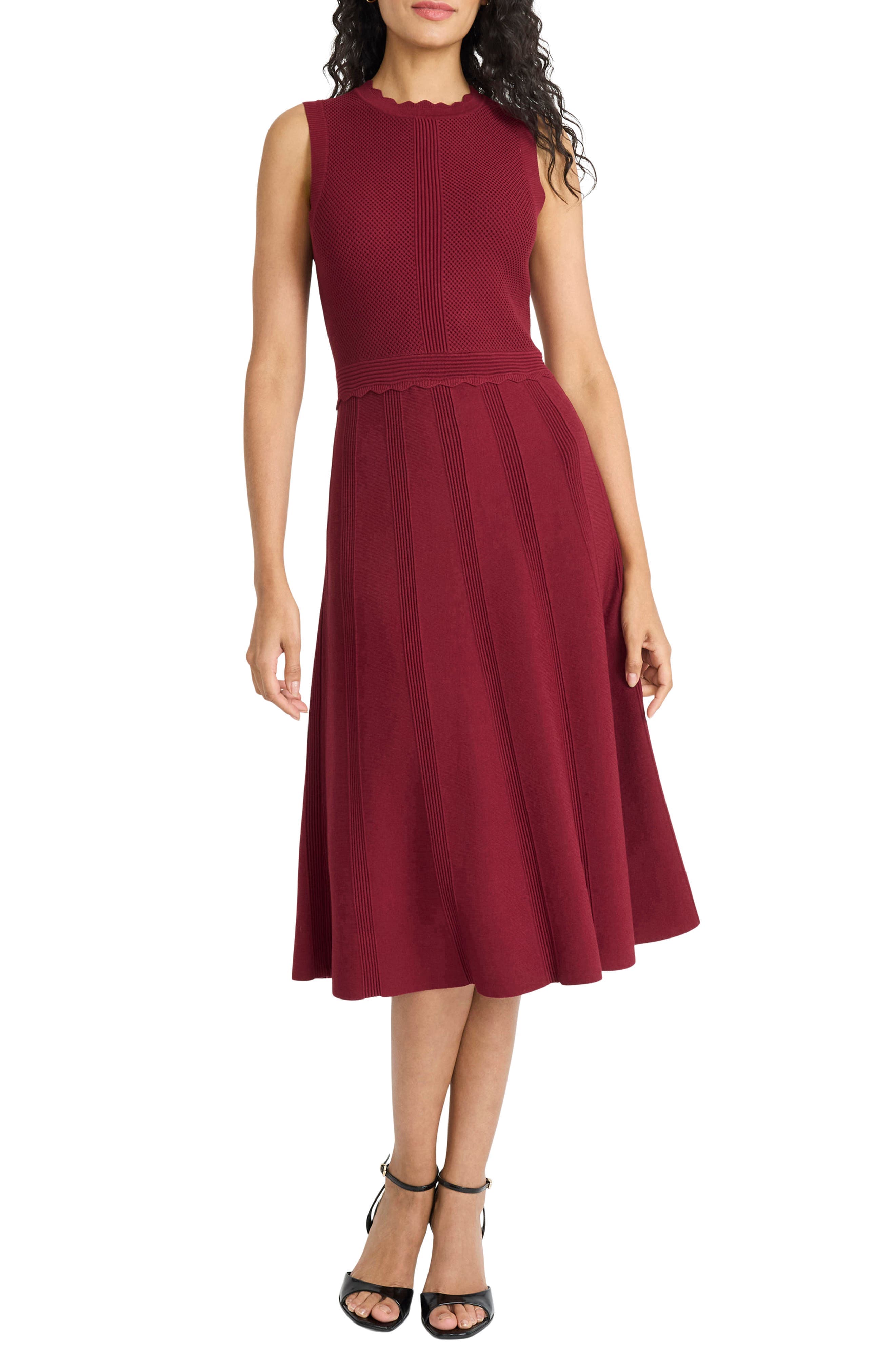 Sleeveless Fit & Flare Knit Dress - image 1