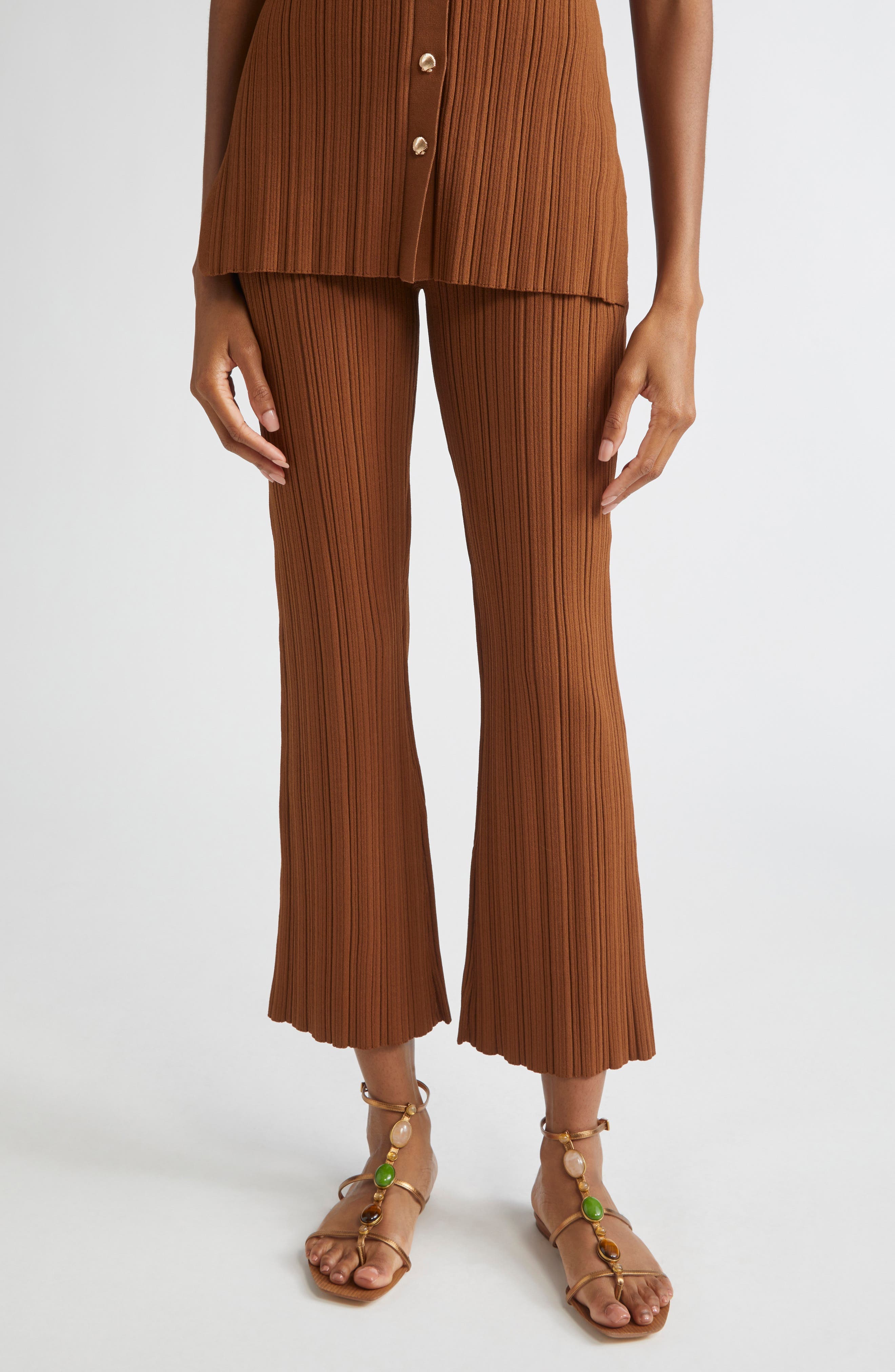 Massaro Variegated Rib Crop Pants - image 1