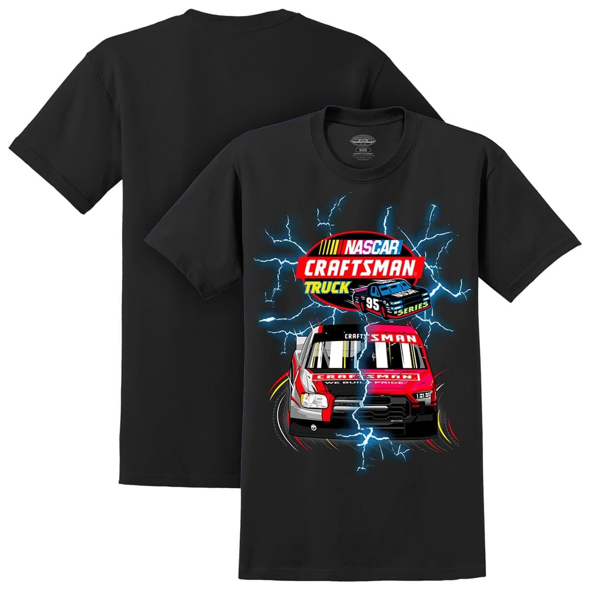 Men's Black NASCAR Craftsmen Truck Series Lightning Tri-Blend T-Shirt - image 1