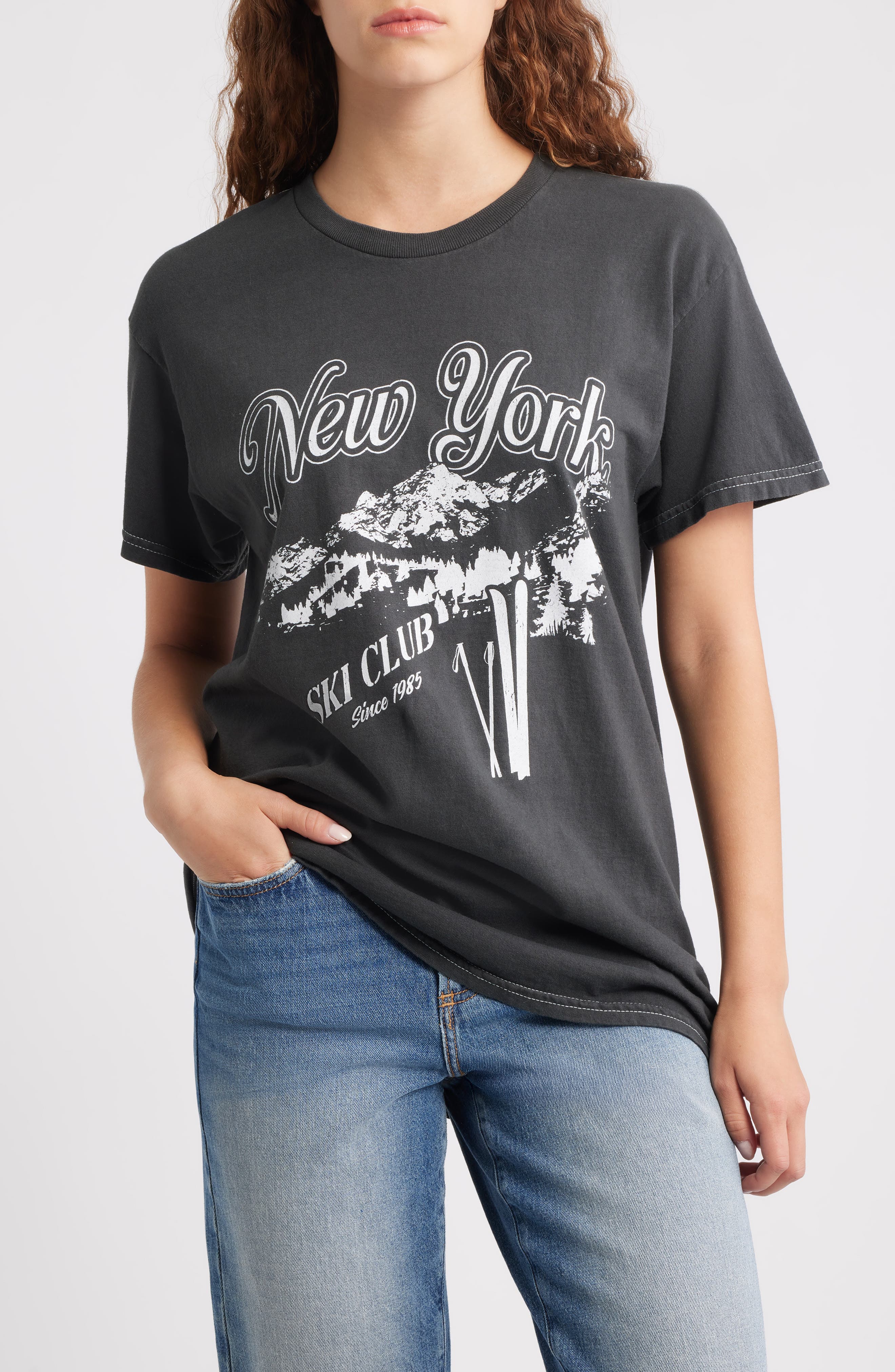 New York Ski Club Cotton Graphic T-Shirt - image 1