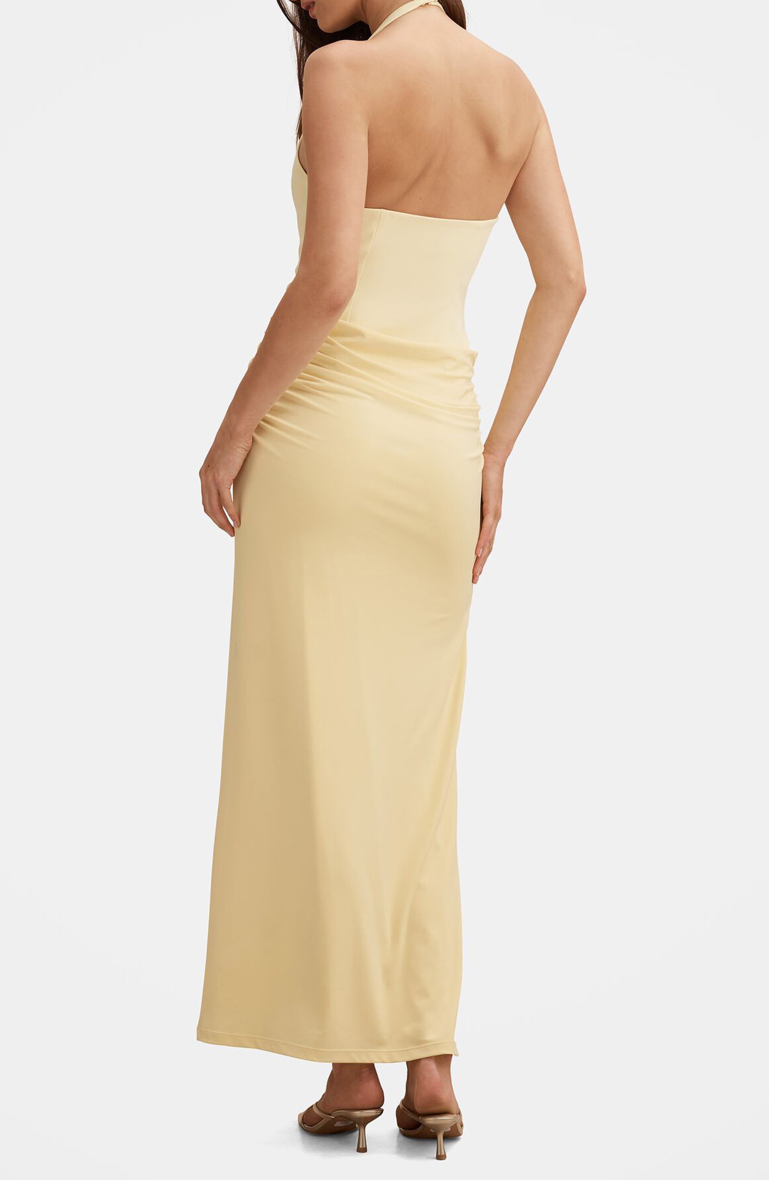 Lula Ruched Halter Gown - image 2