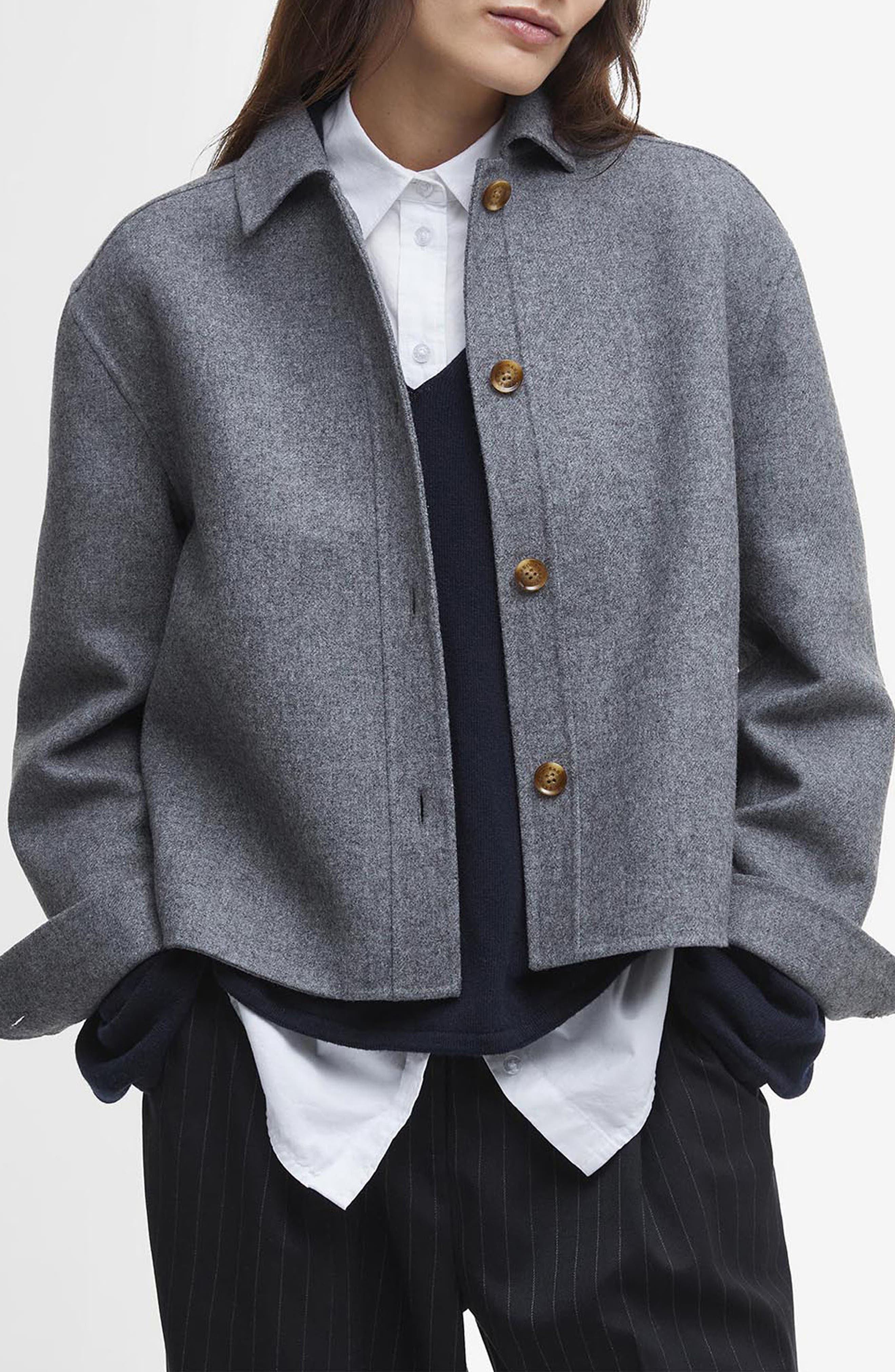 Emery Wool Blend Button-Up Shirt Jacket - image 1