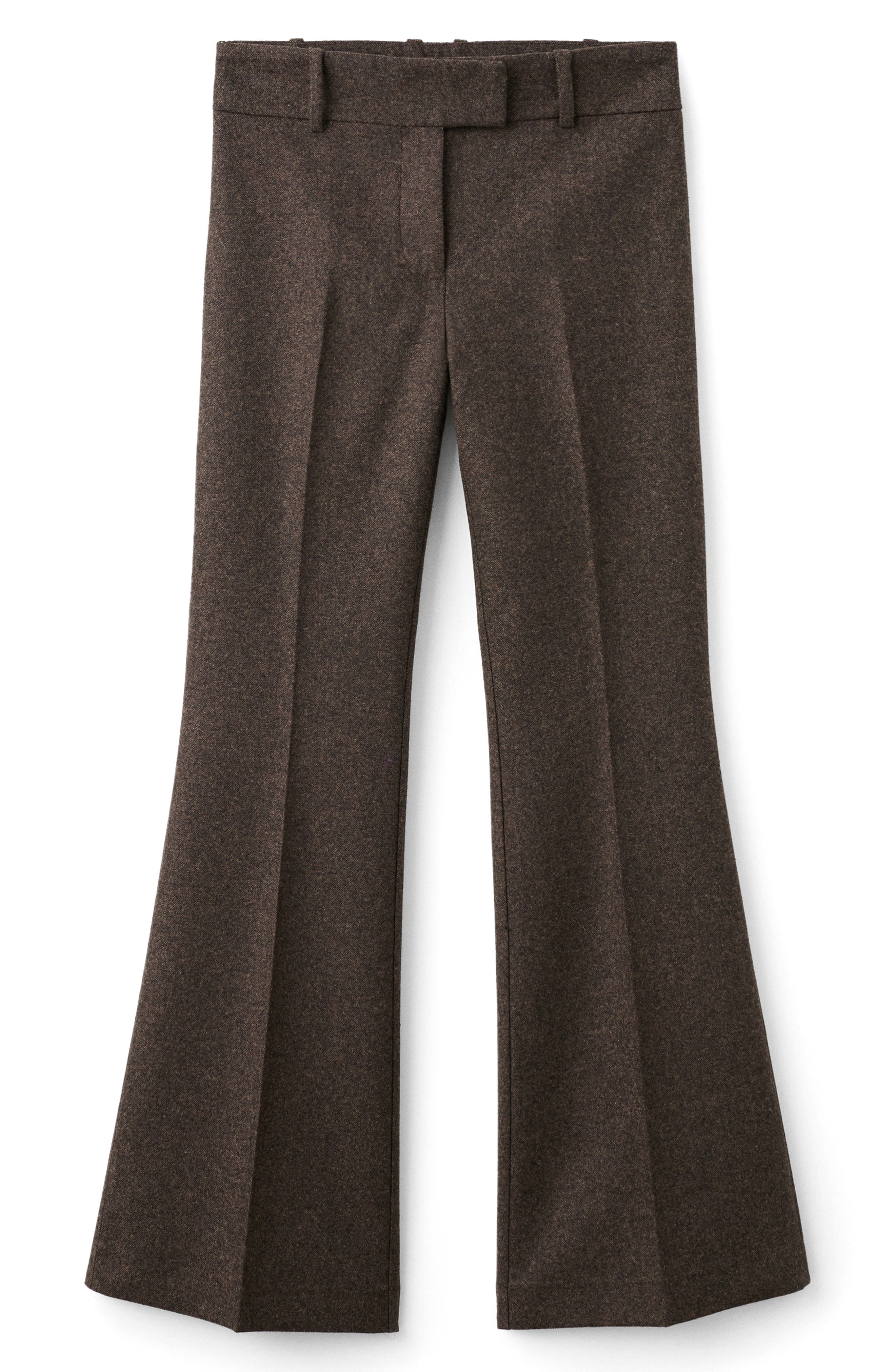 Heathered Wool Blend Flare Pants - image 1