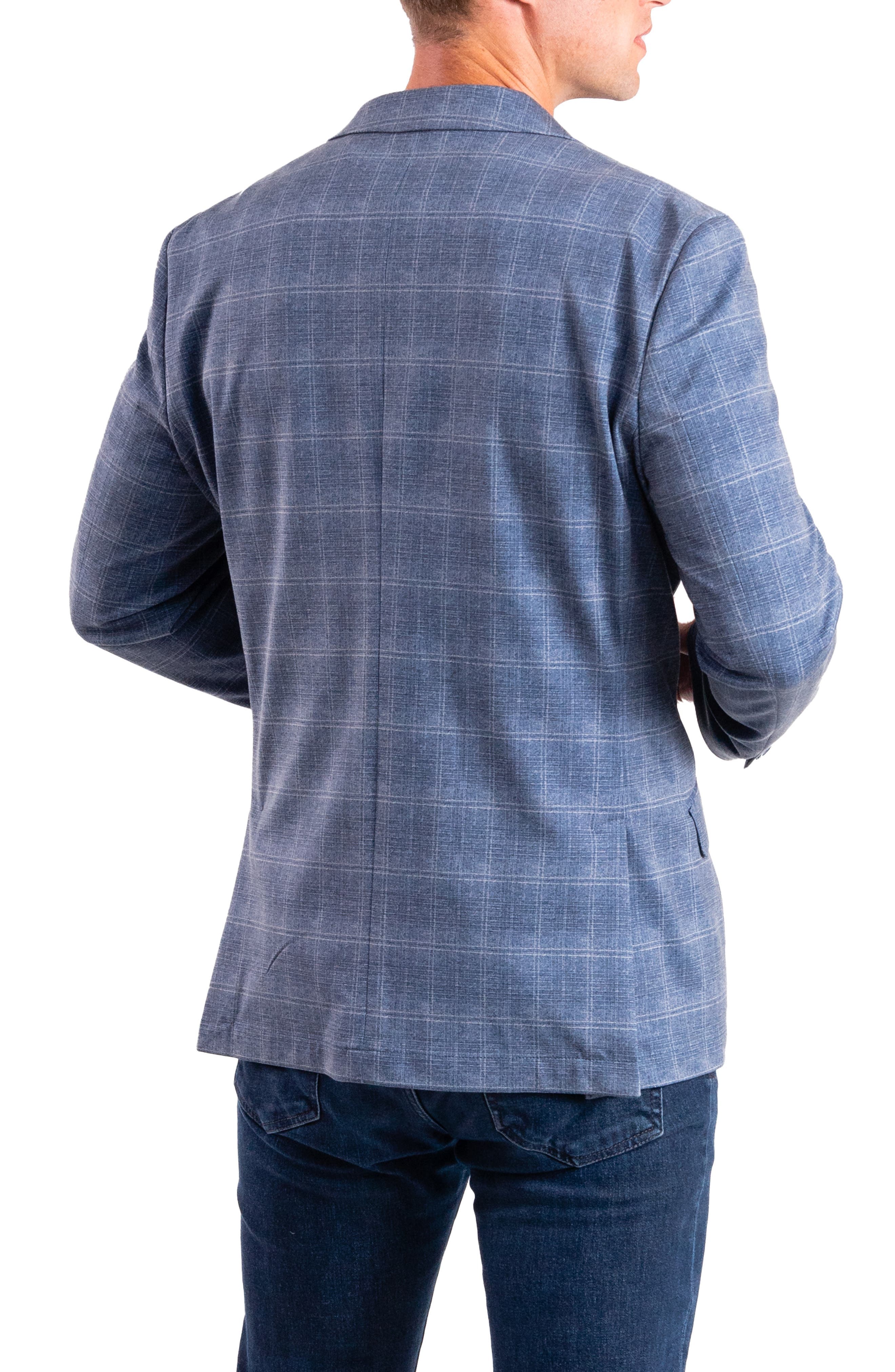 Blue Plaid Knit Sport Coat - image 2