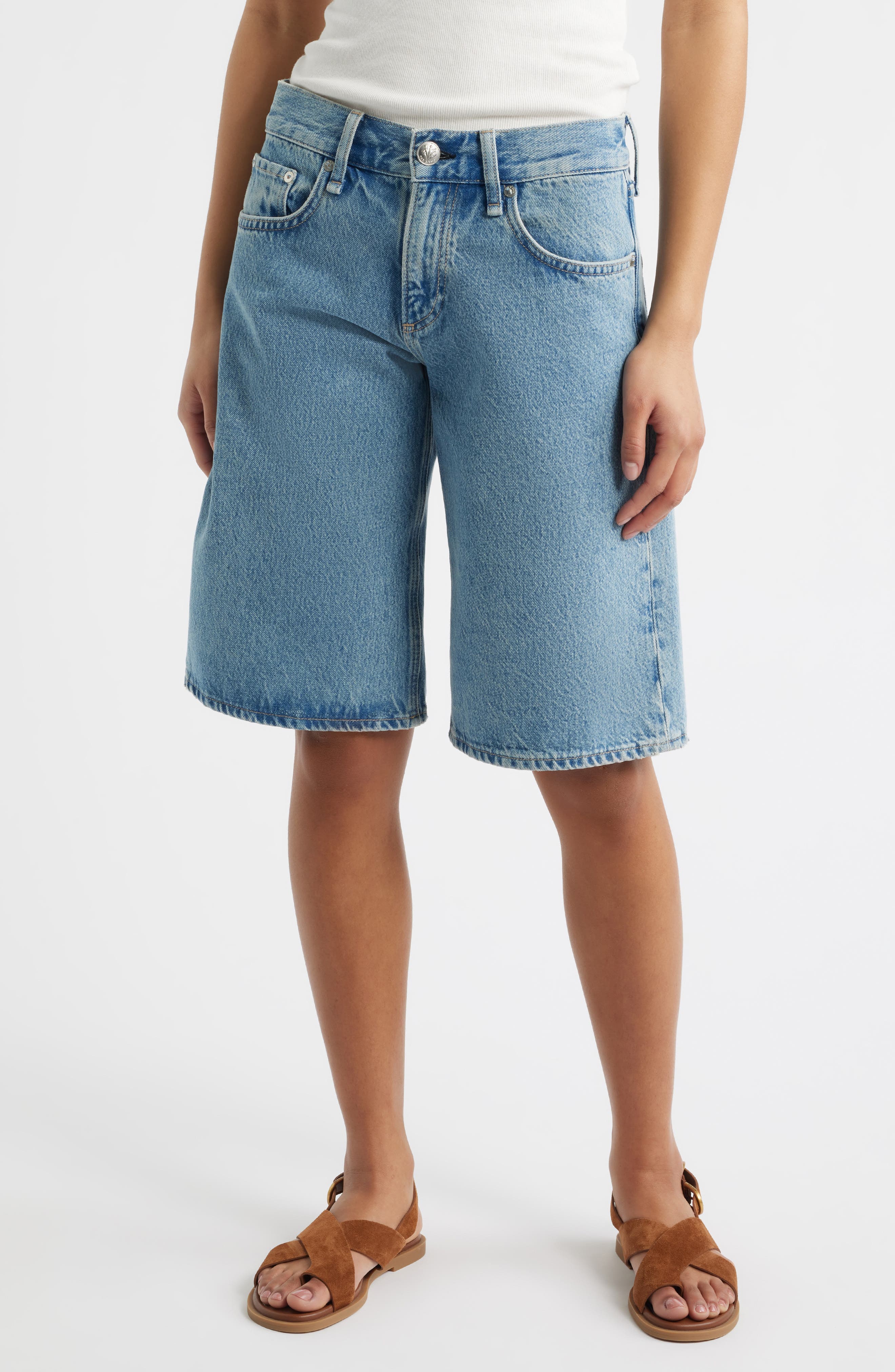 Ariel Longer Length Denim Shorts - image 1