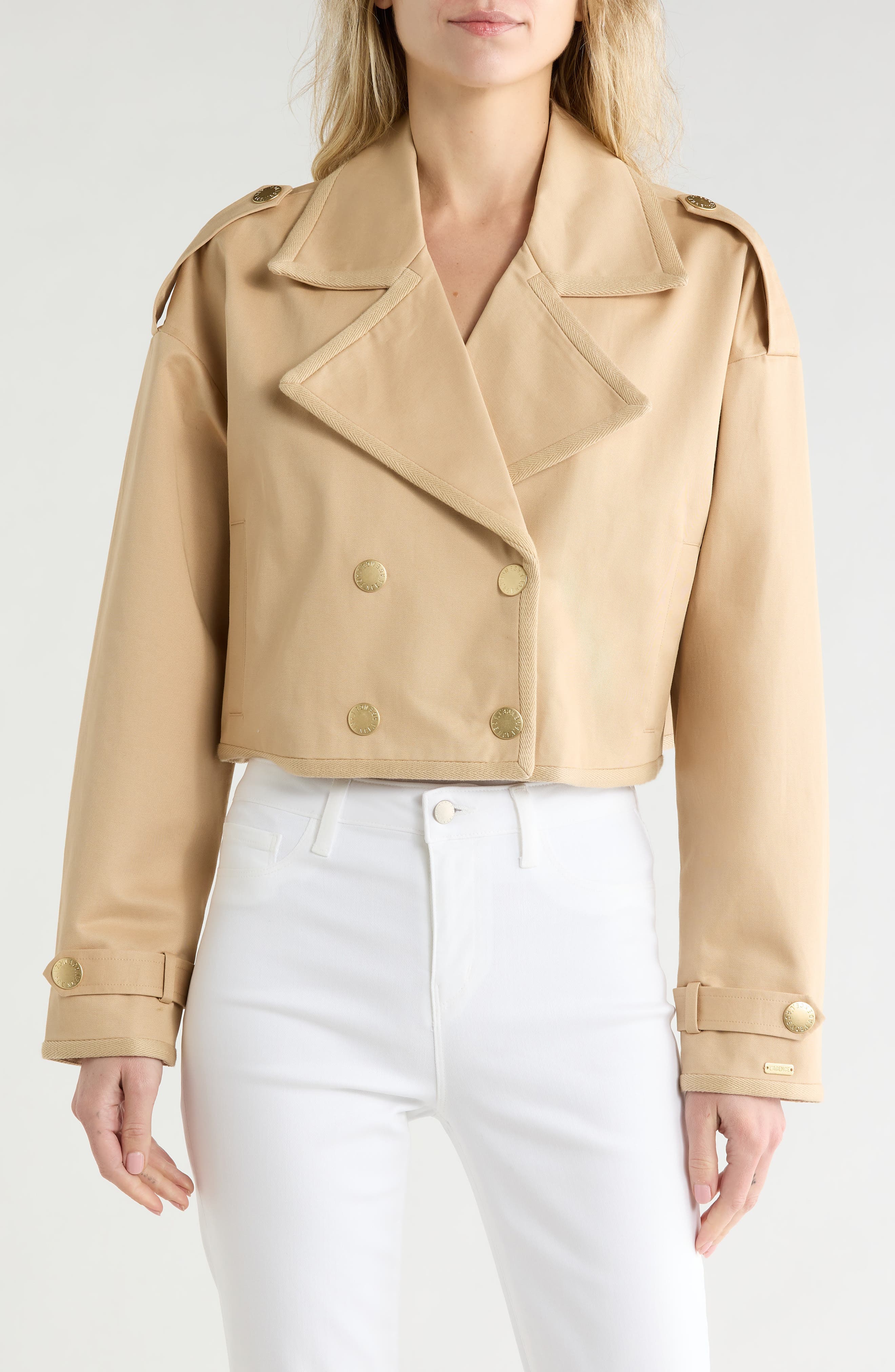Kento Crop Cotton Trench Coat - image 1