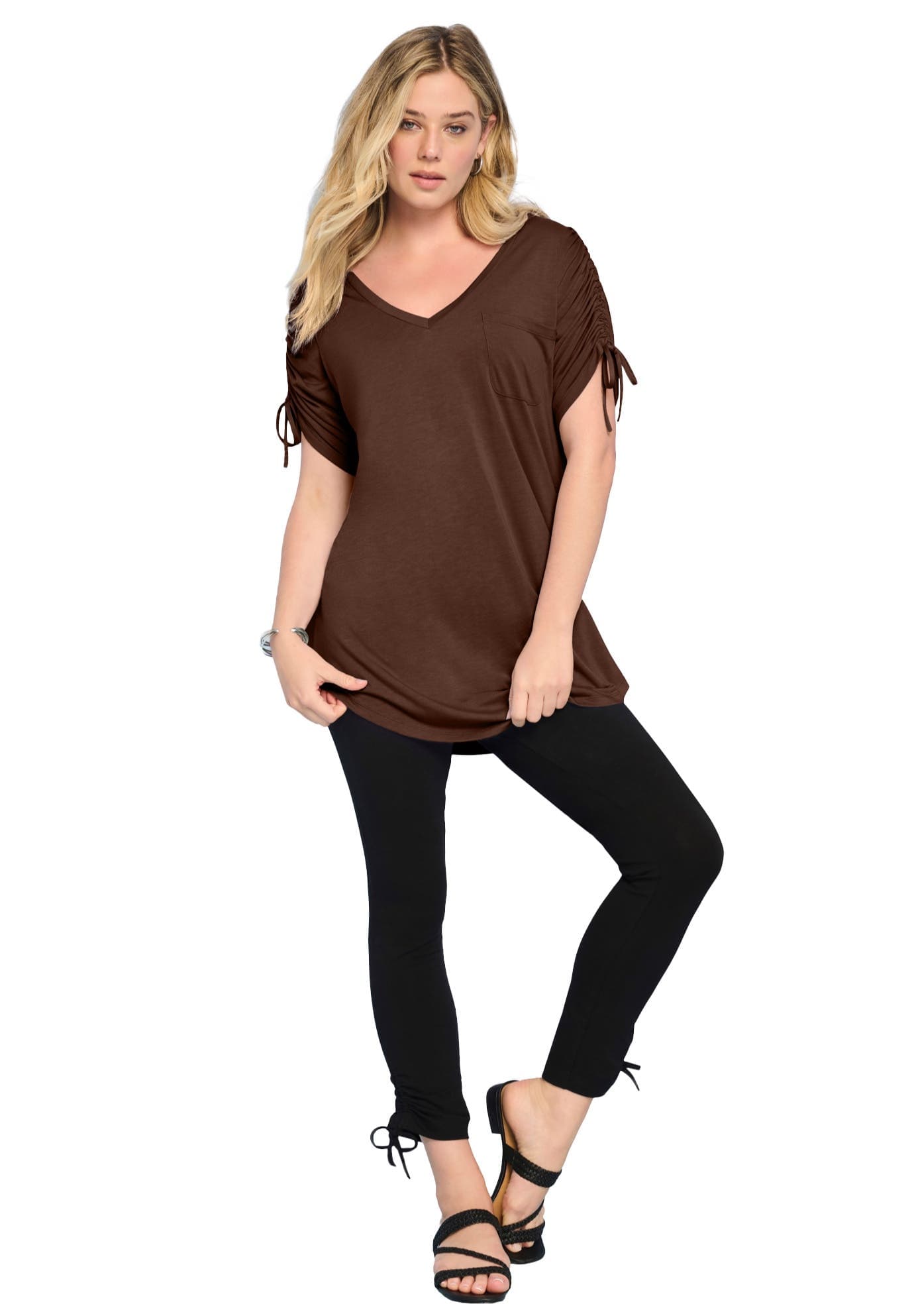 Plus Size Ruched Sleeve Ultra Drape Tunic - image 4