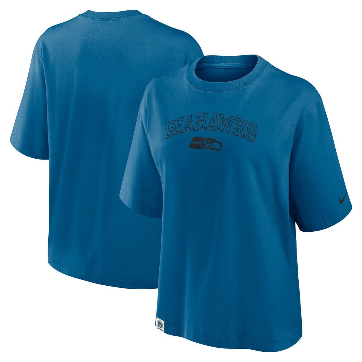 Women's Nike Blue Seattle Seahawks Glory Arch Boxy T-Shirt - image 1
