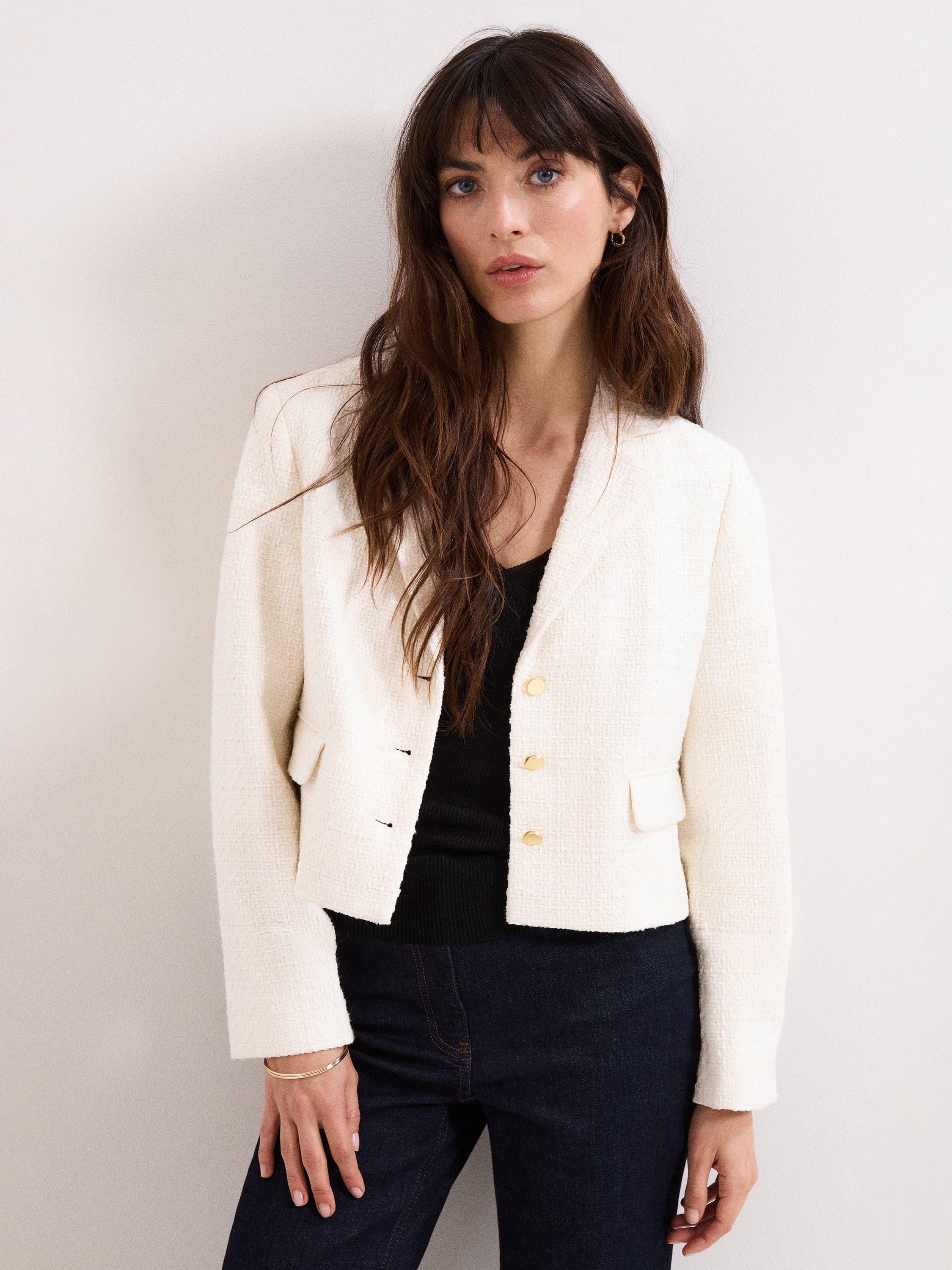 Adria Cropped Textured Jacket Blazer - image 1