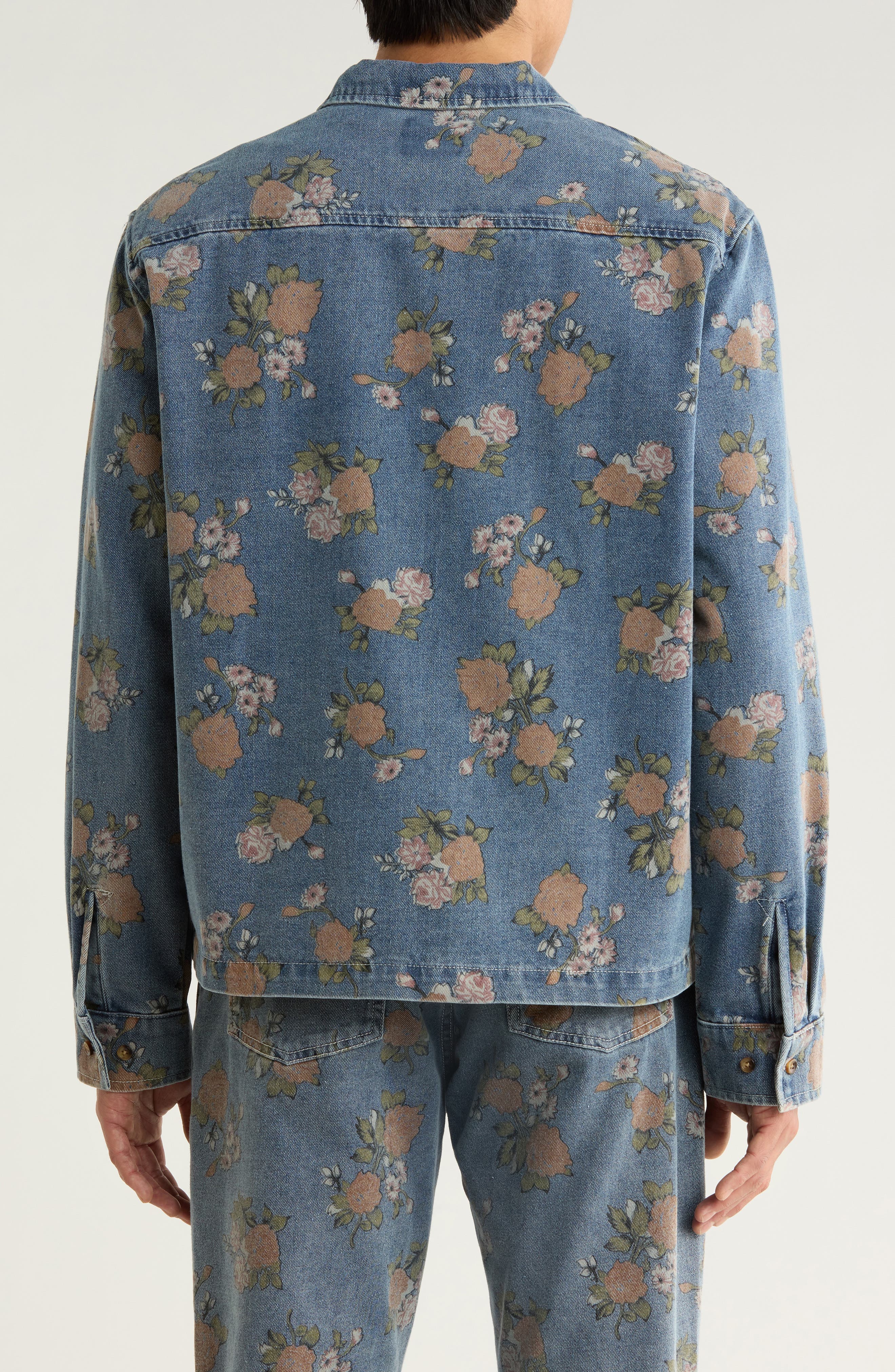Bouquet Denim Button-Up Shirt Jacket - image 2