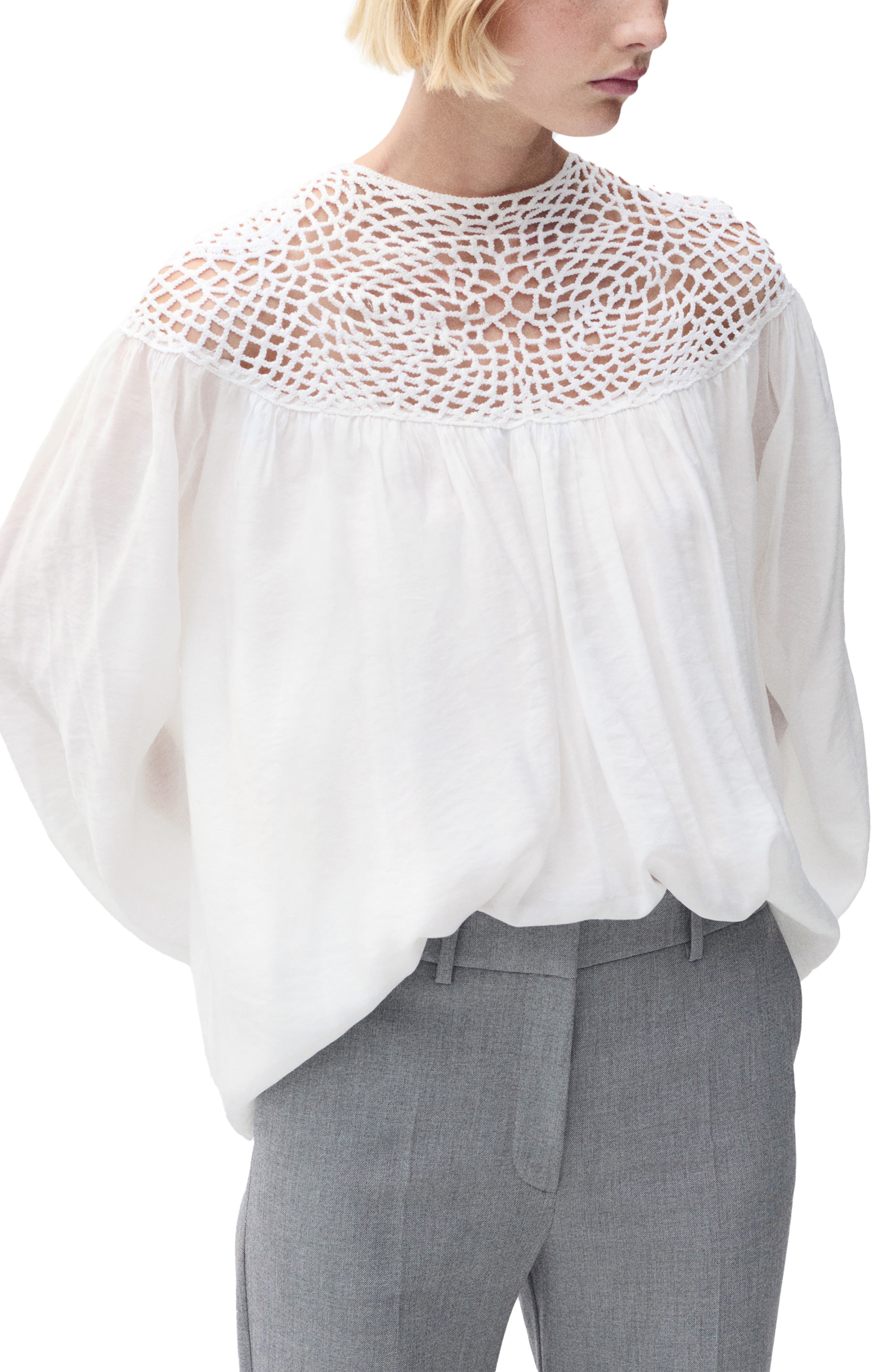 Open Stitch Yoke Shirt - image 1