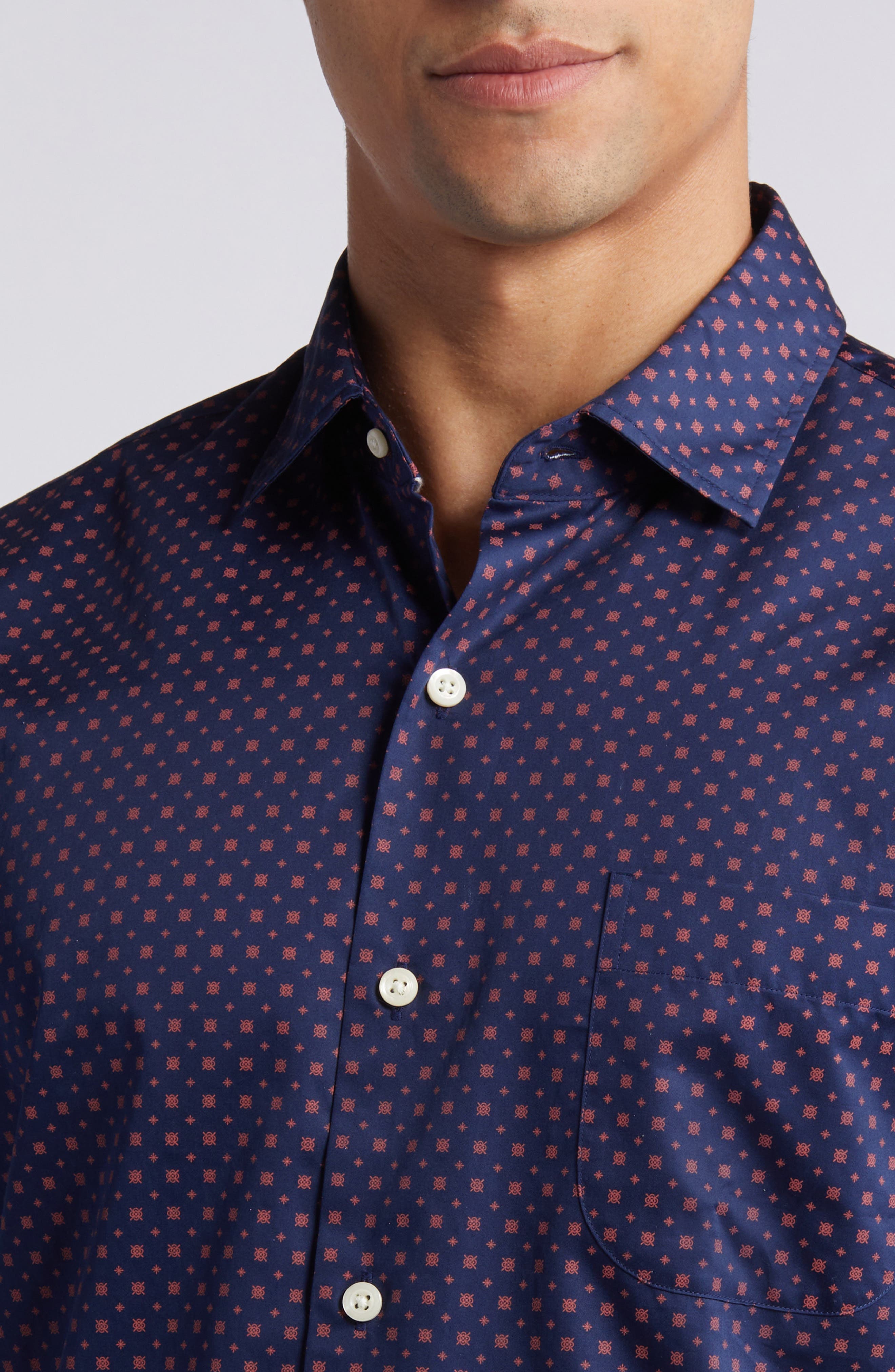 Palmico Neat Short Sleeve Cotton Button-Up Shirt - image 2