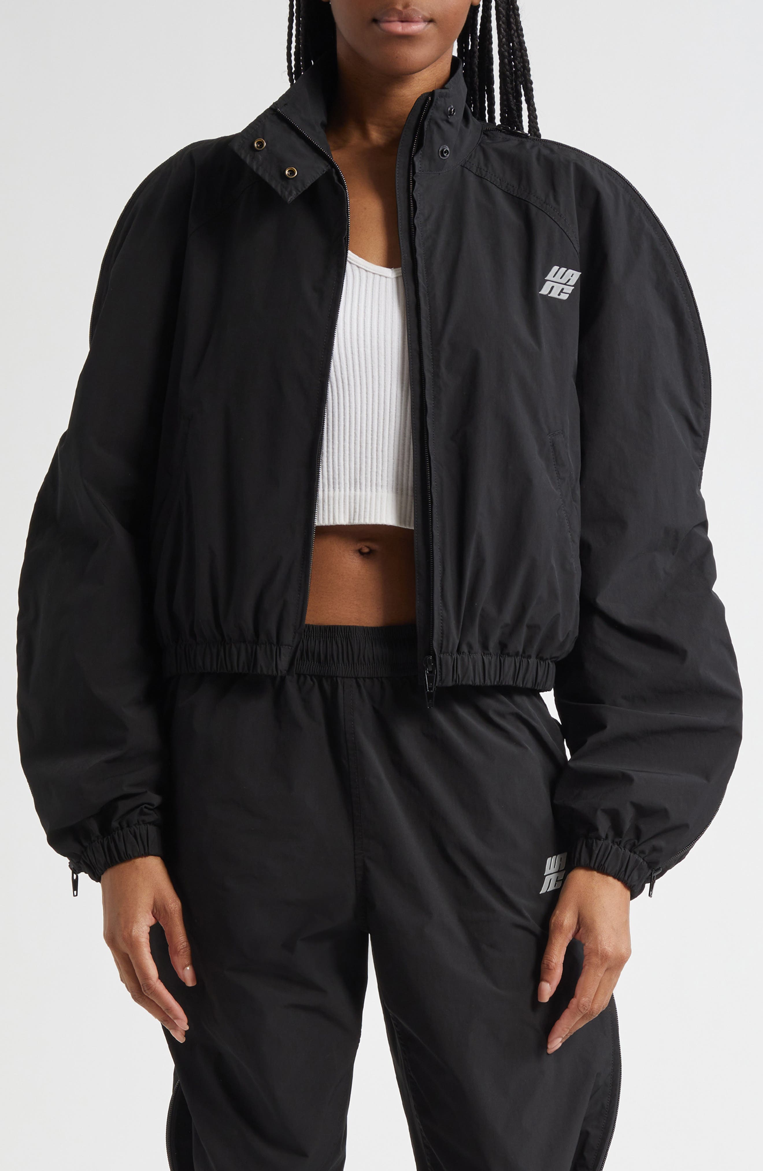 Zip Sleeve Oversize Crop Track Jacket - image 1