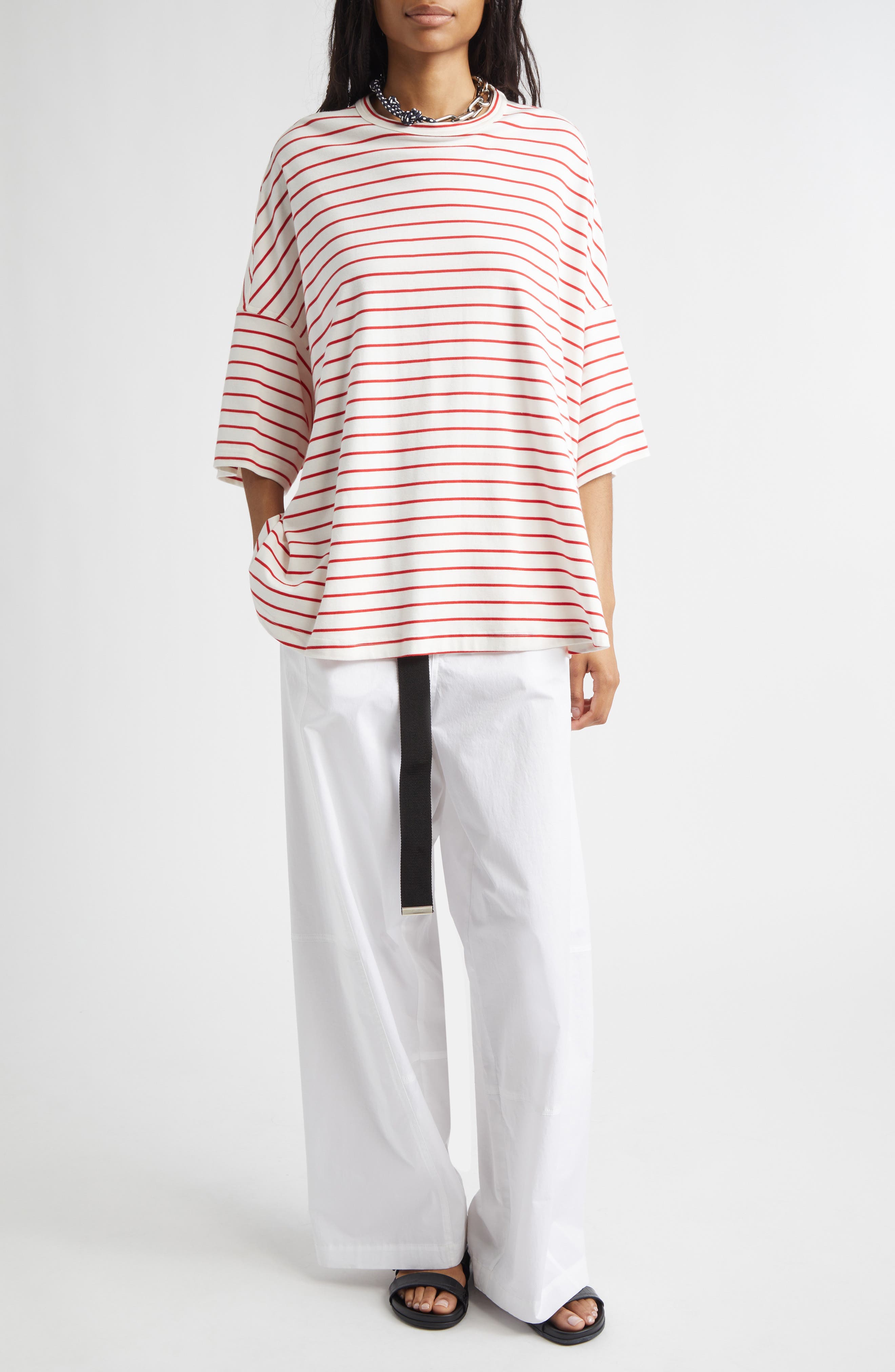 Stripe Oversize Cotton T-Shirt - image 1