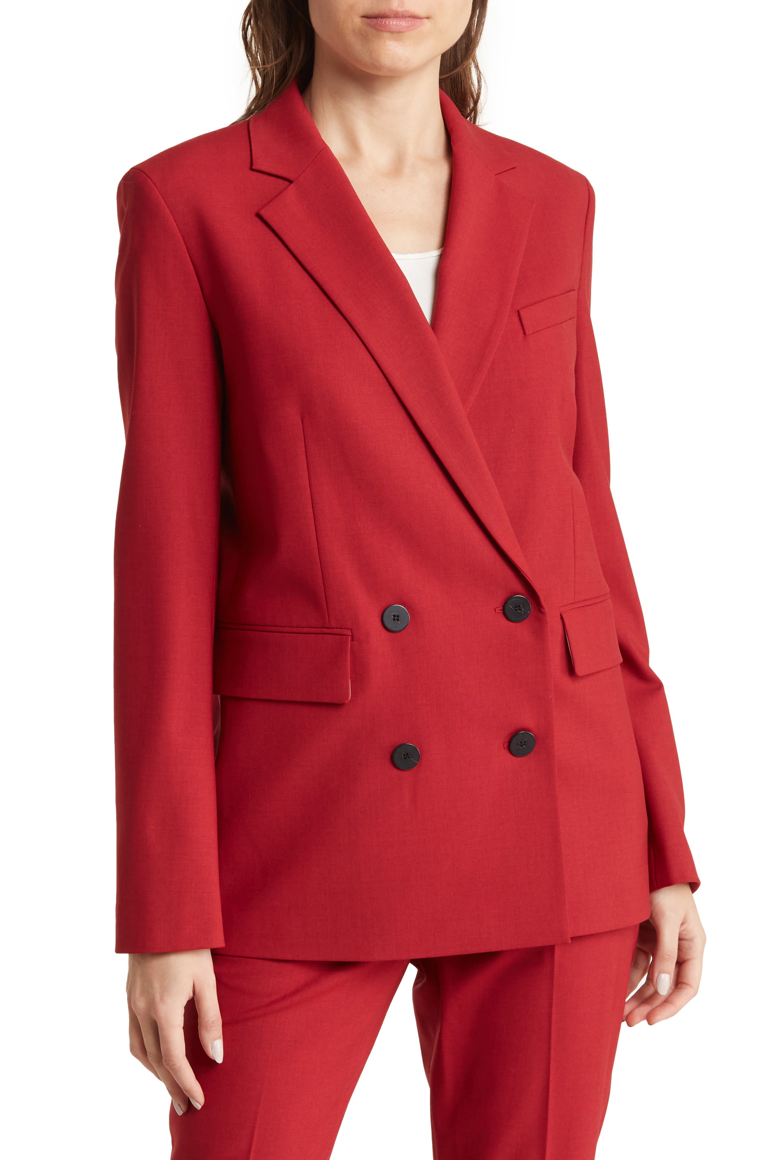 Piazza Double Breasted Wool Blend Jacket - image 1