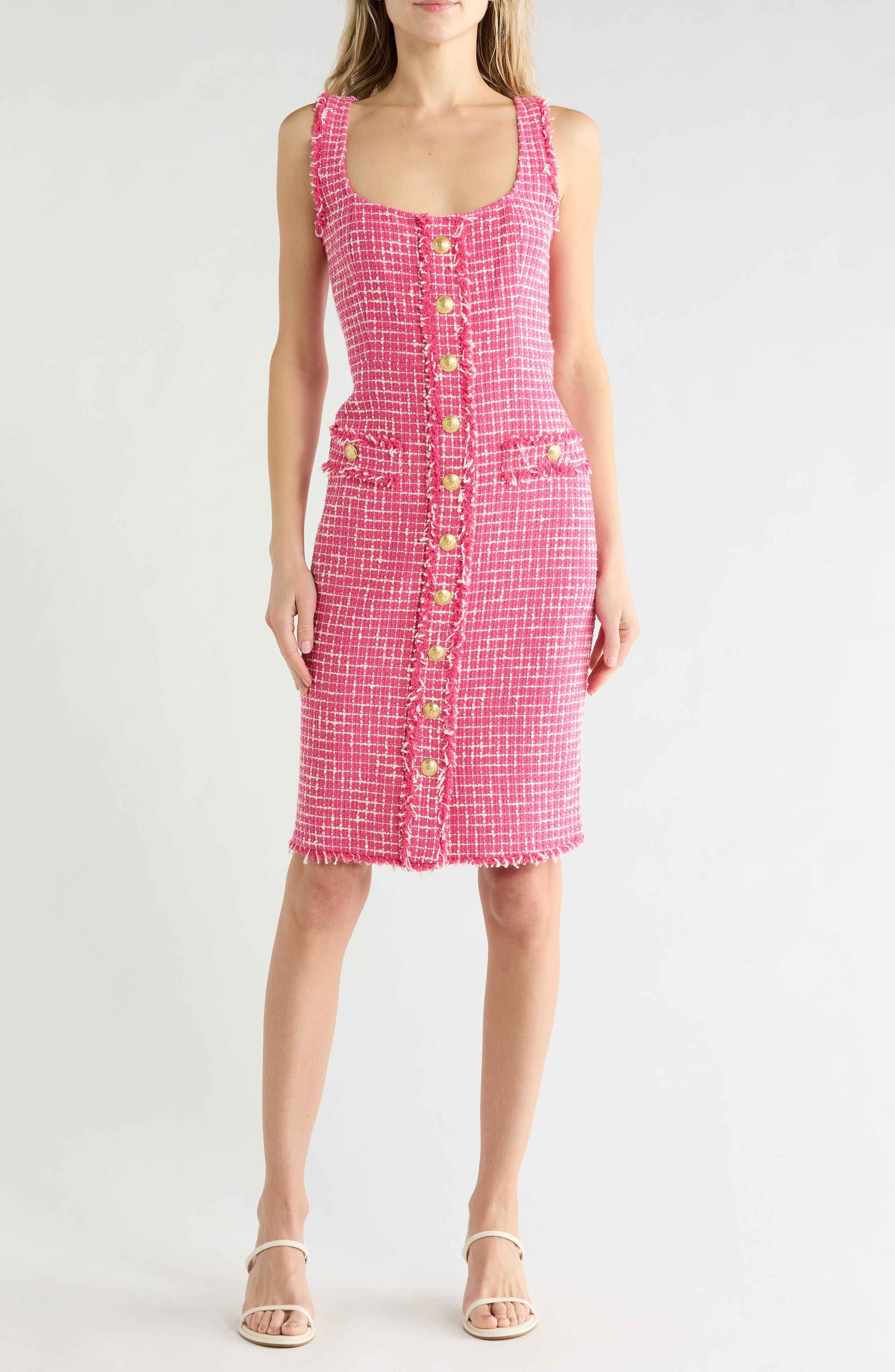 Aya Sleeveless Tweed Midi Dress - image 1