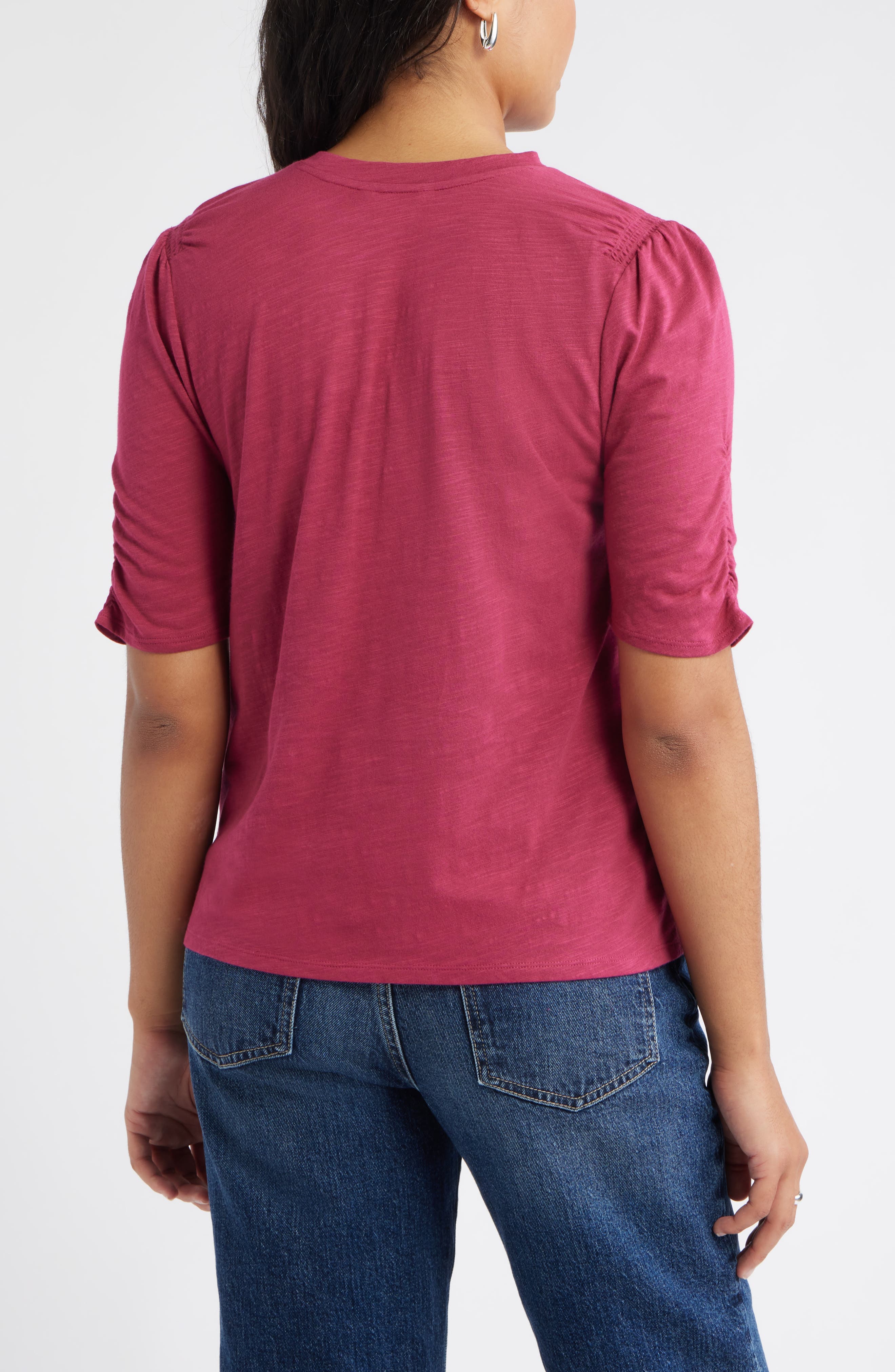Puff Sleeve Cotton Blend T-Shirt - image 2
