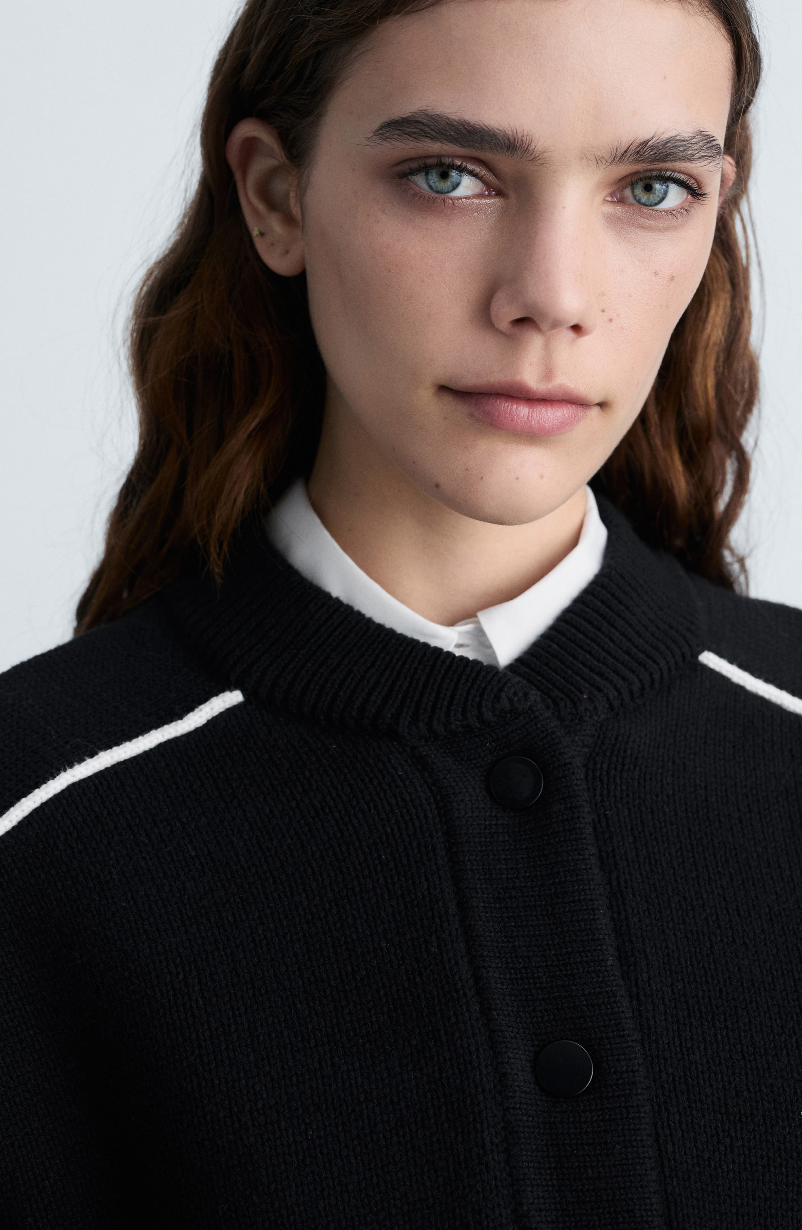 Cotton Blend Knit Bomber Jacket - image 2