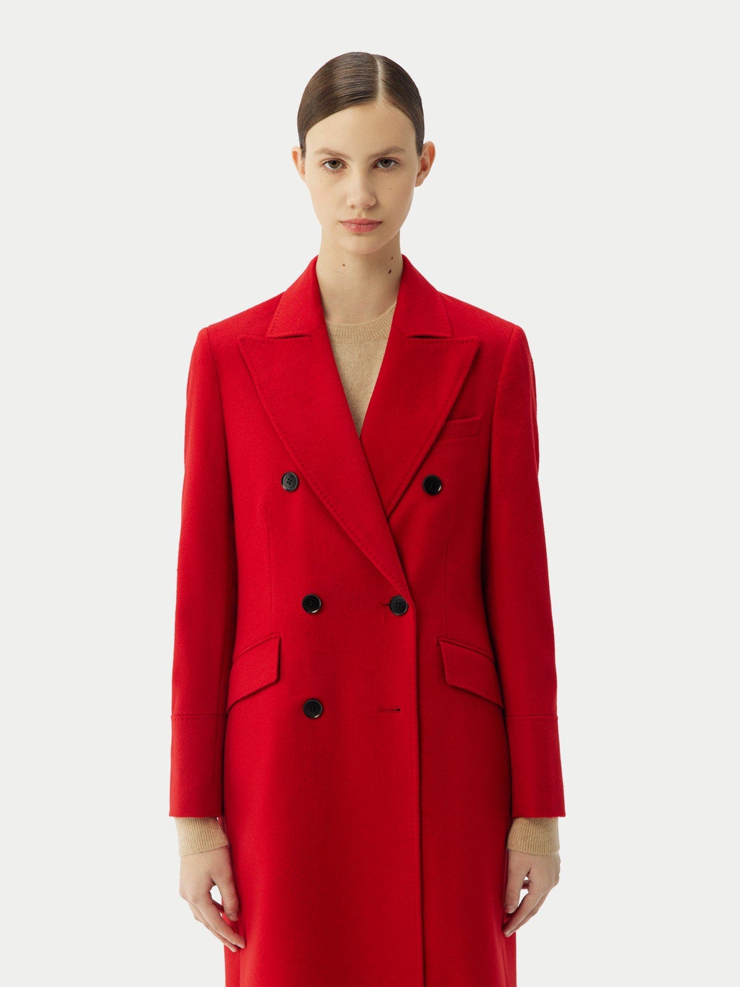 Cashmere Peak Lapel Long Coat - image 2