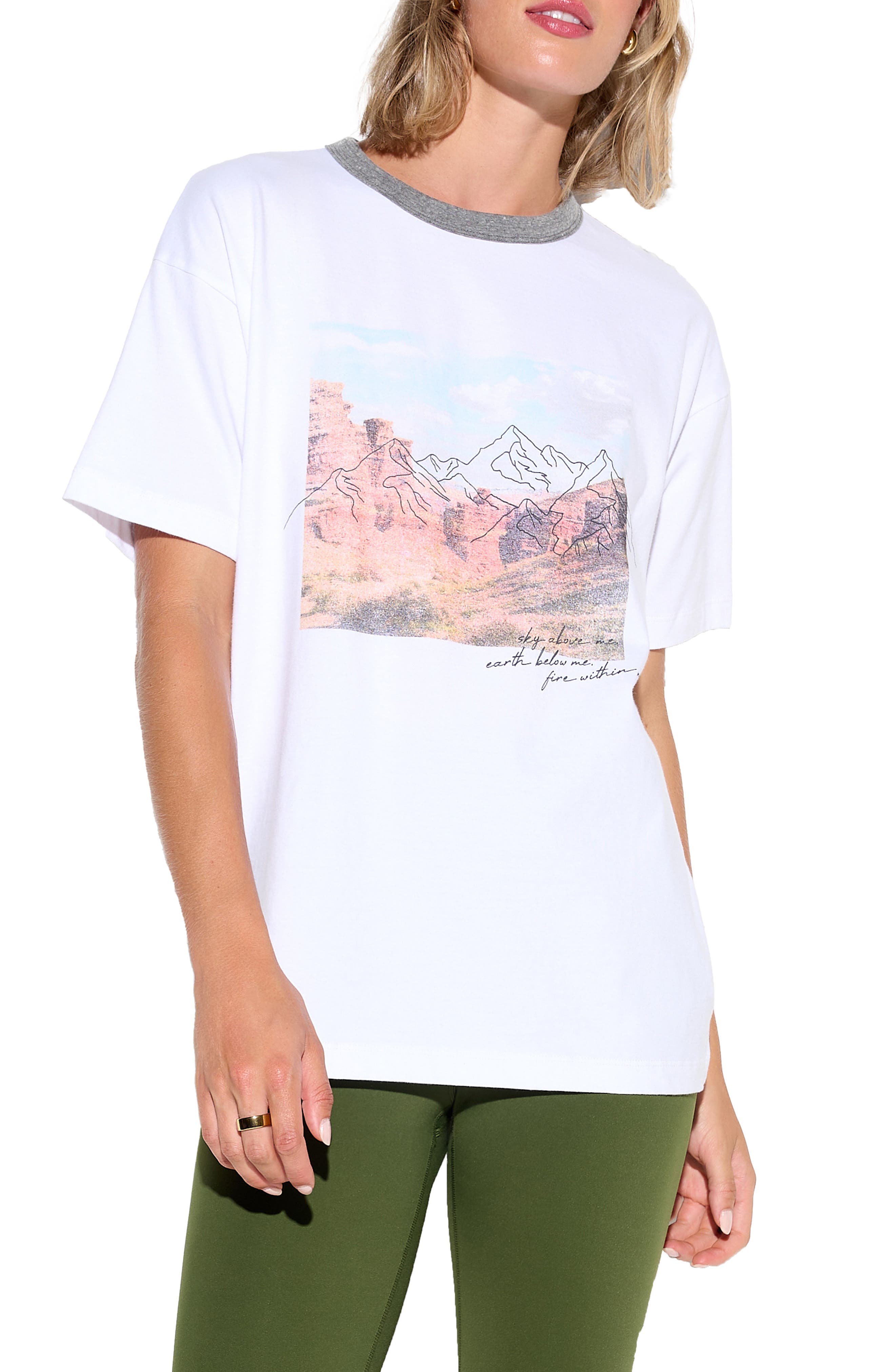 Above Me Boyfriend Ringer Graphic T-Shirt - image 1
