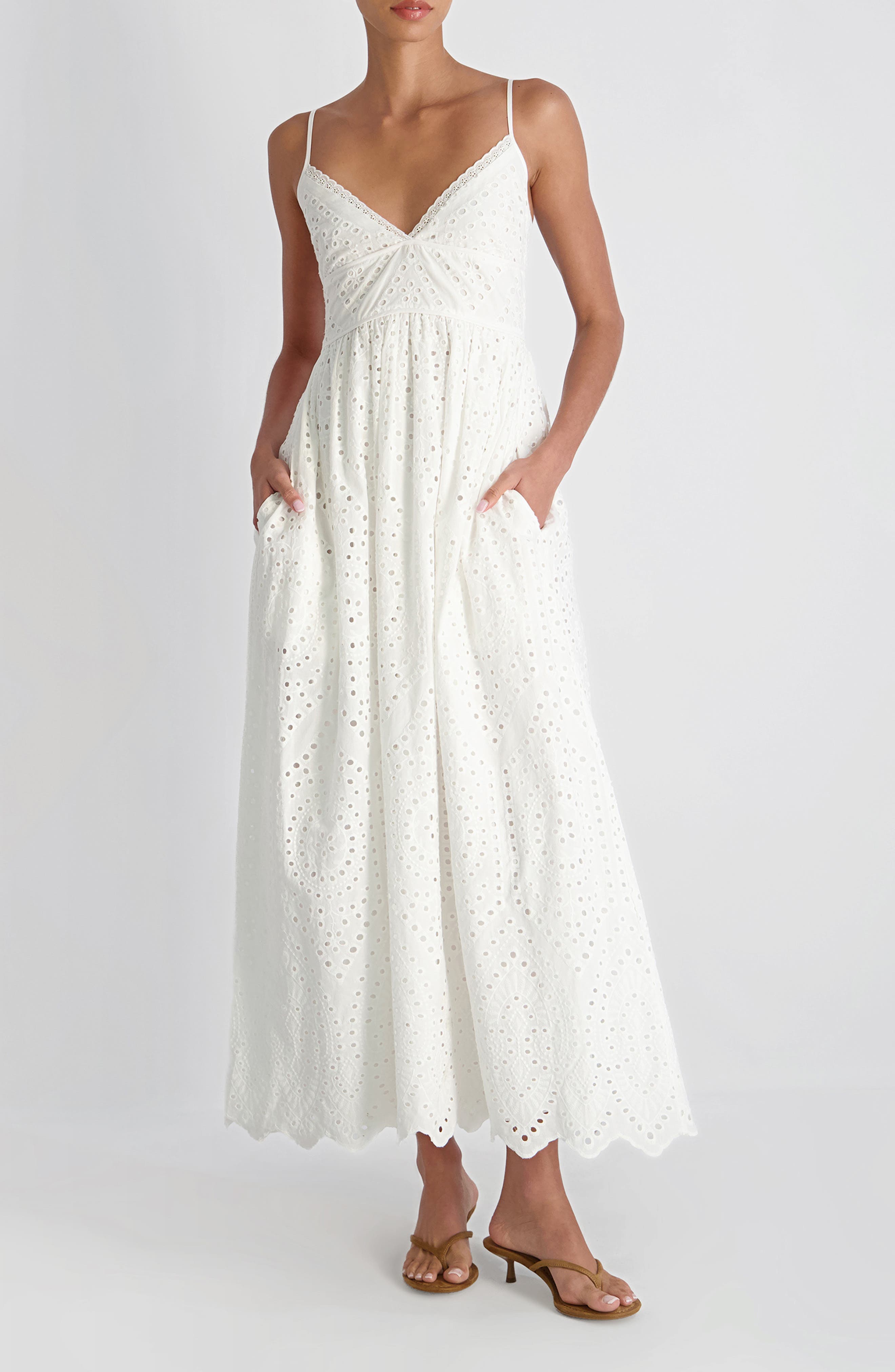 Trini Eyelet Sleeveless Flared Maxi Dress - image 1