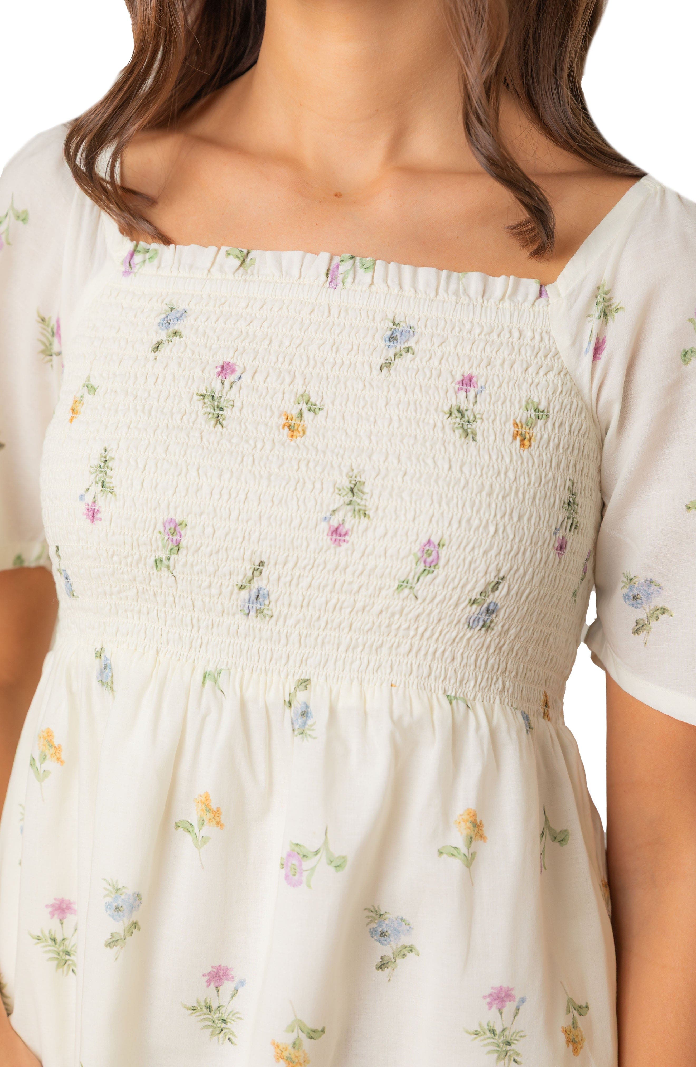 Women's Organic Bell Sleeve Smocked Dress - image 2