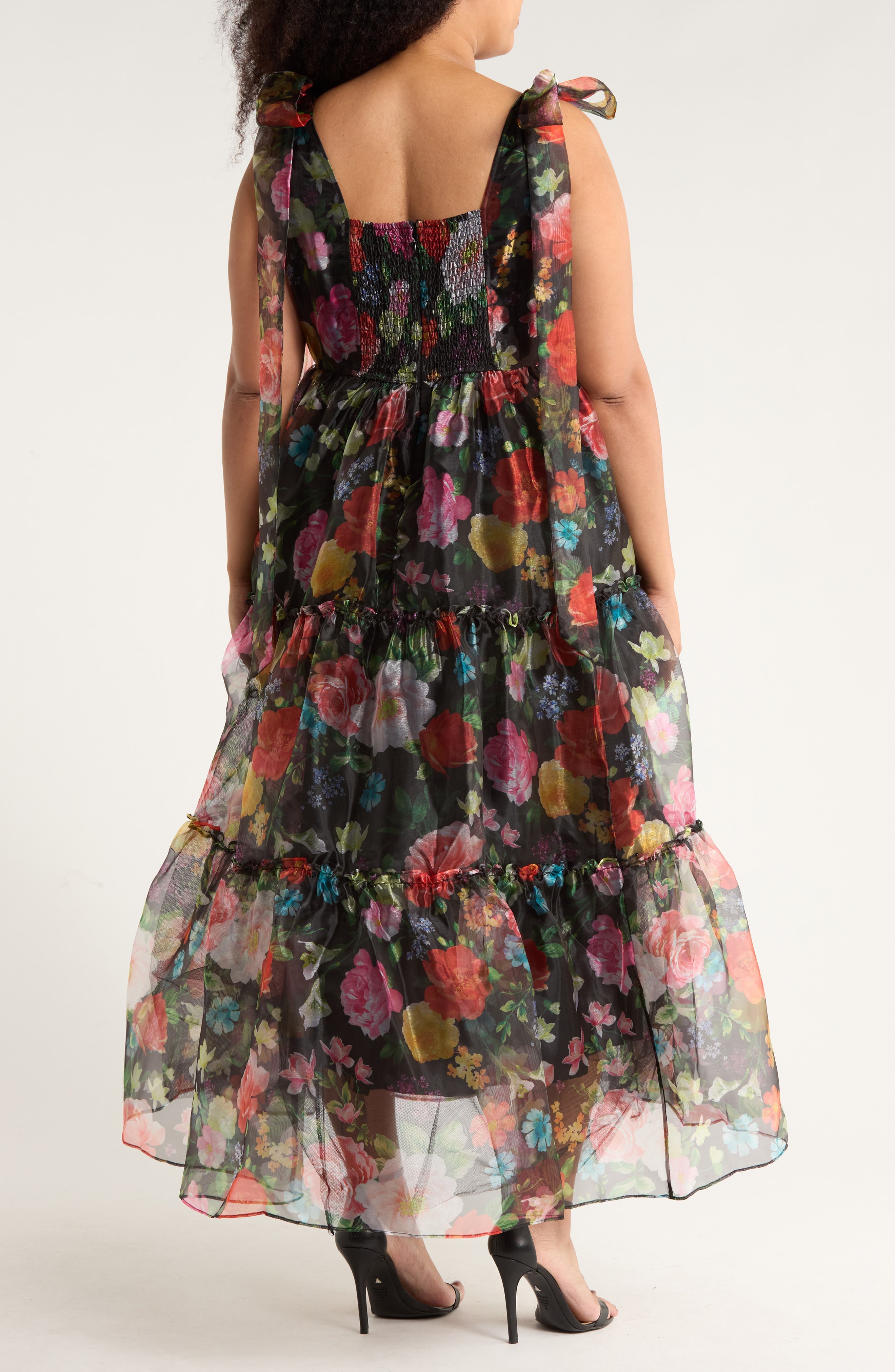 Bow Shoulder Organza Maxi Dress - image 2