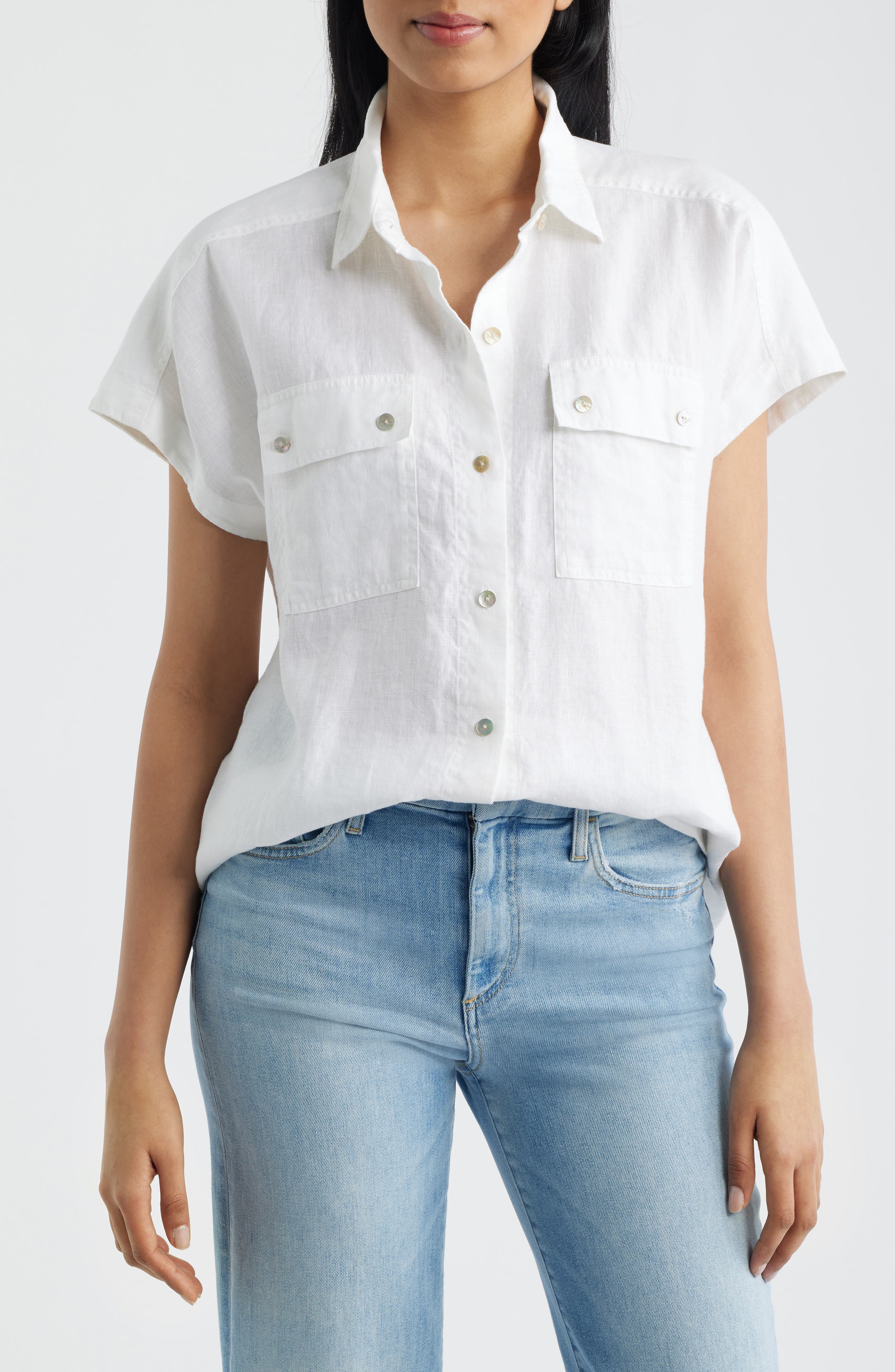 Castialina Utility Linen Button-Up Shirt - image 1