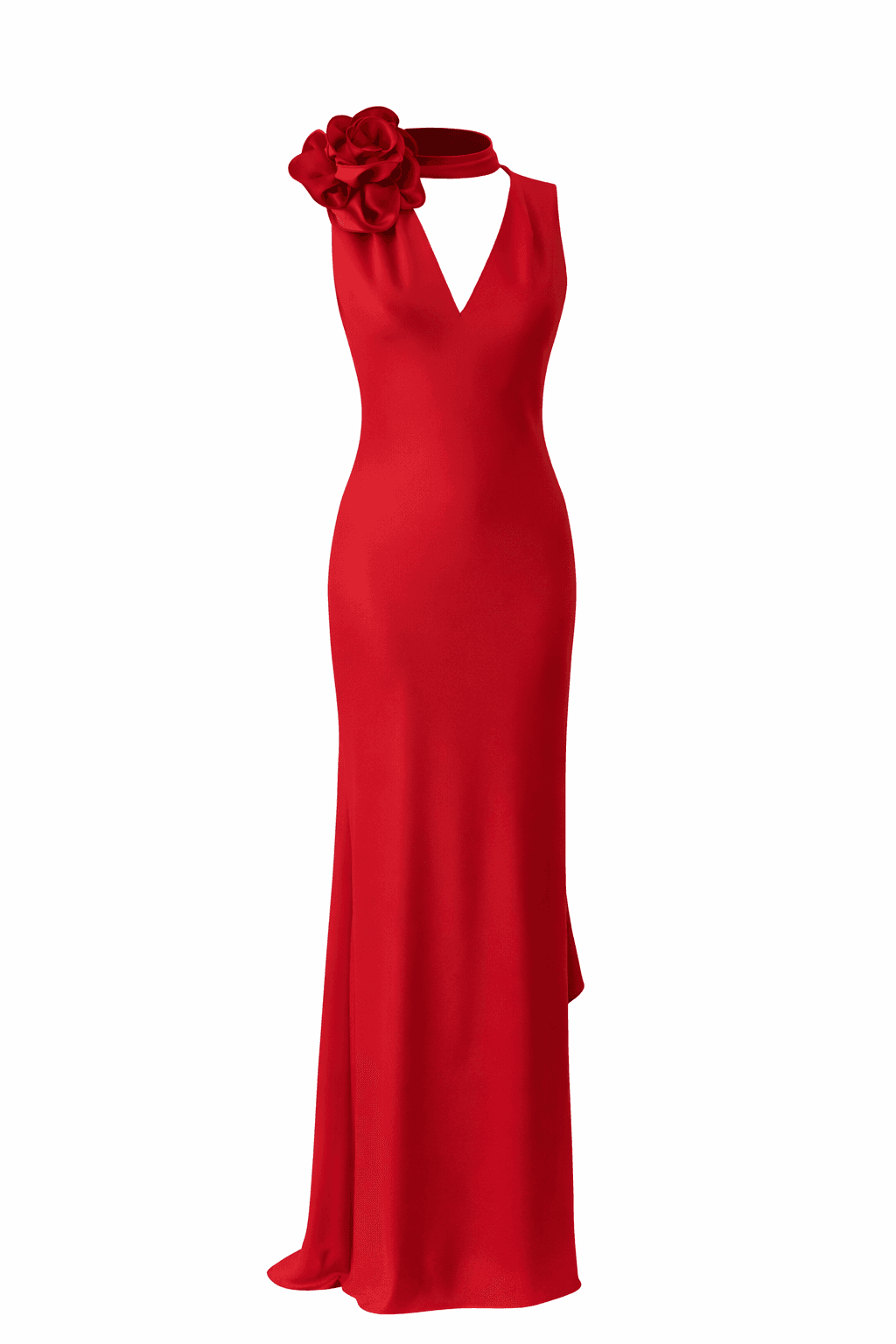 Luna Silky Bias Cut Dress in Assouline Red - image 1