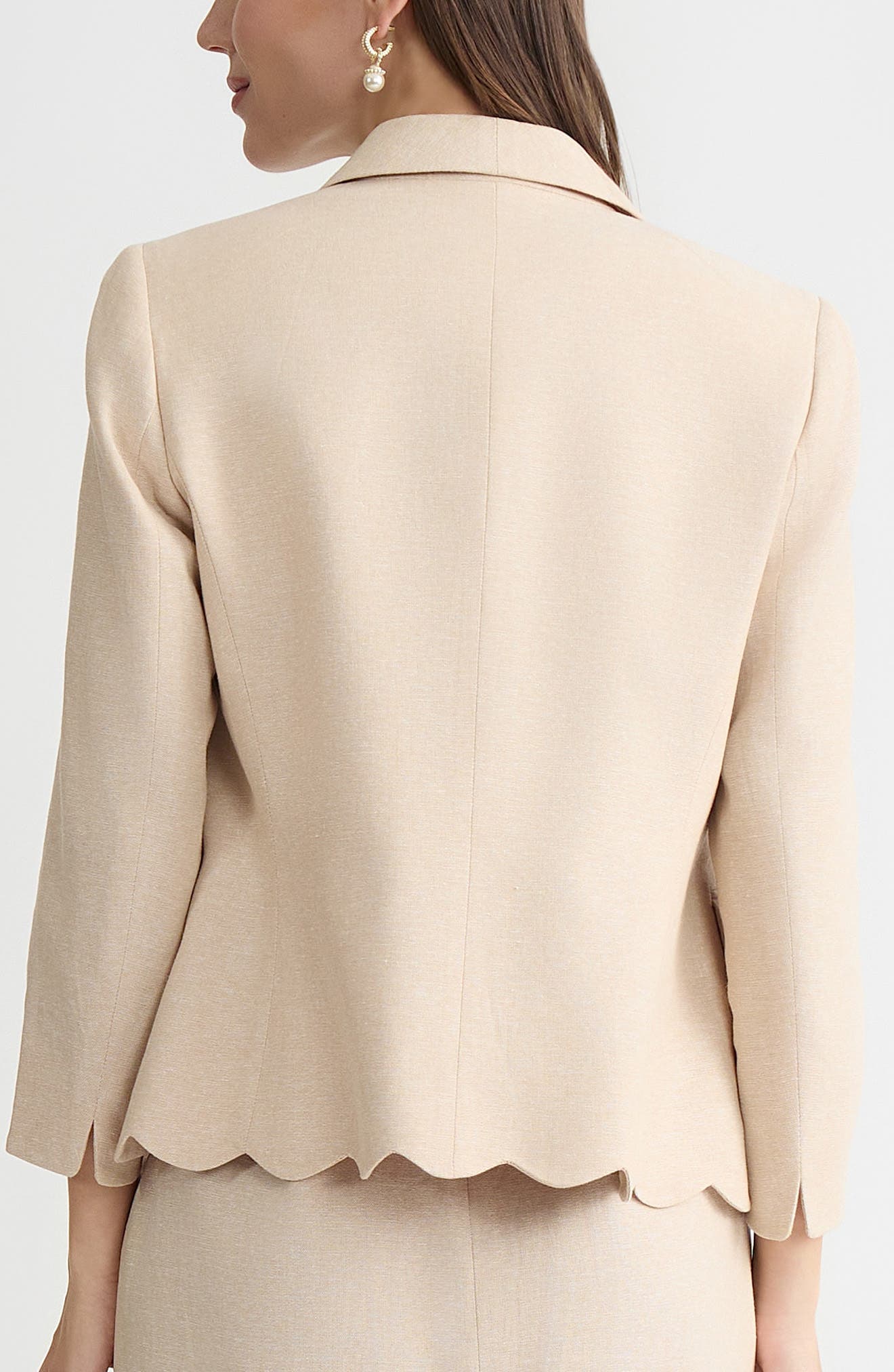 Scallop Hem One-Button Blazer - image 2