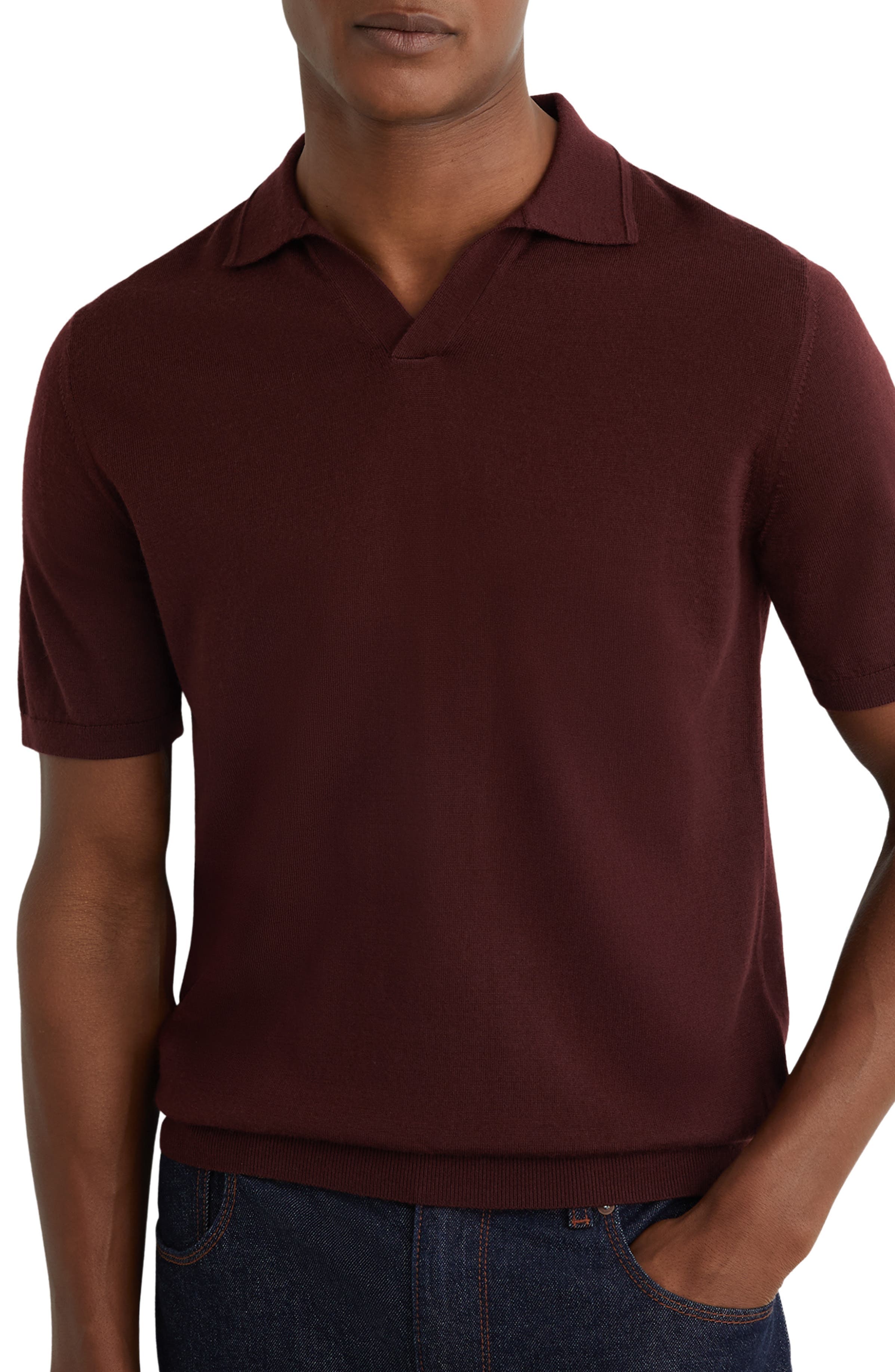Duchie Short Sleeve Wool Polo Sweater - image 1